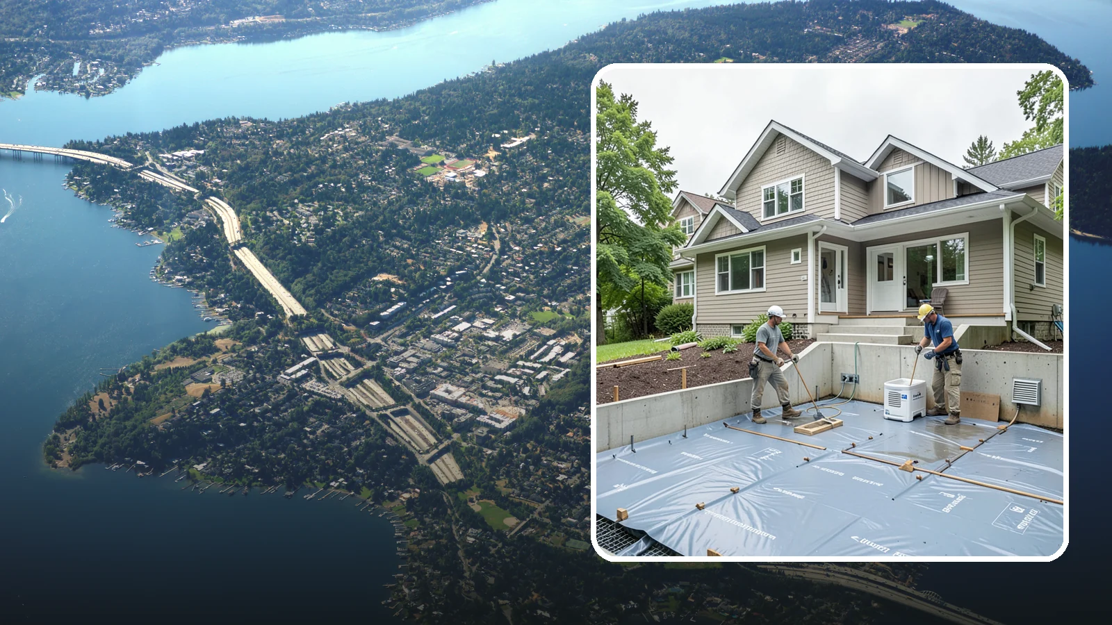 Crawlspace Encapsulation in Mercer Island, King County, WA - Sealing your crawlspace with a heavy-duty liner and moisture controls to keep Puget Sound damp out of the structure beneath your...