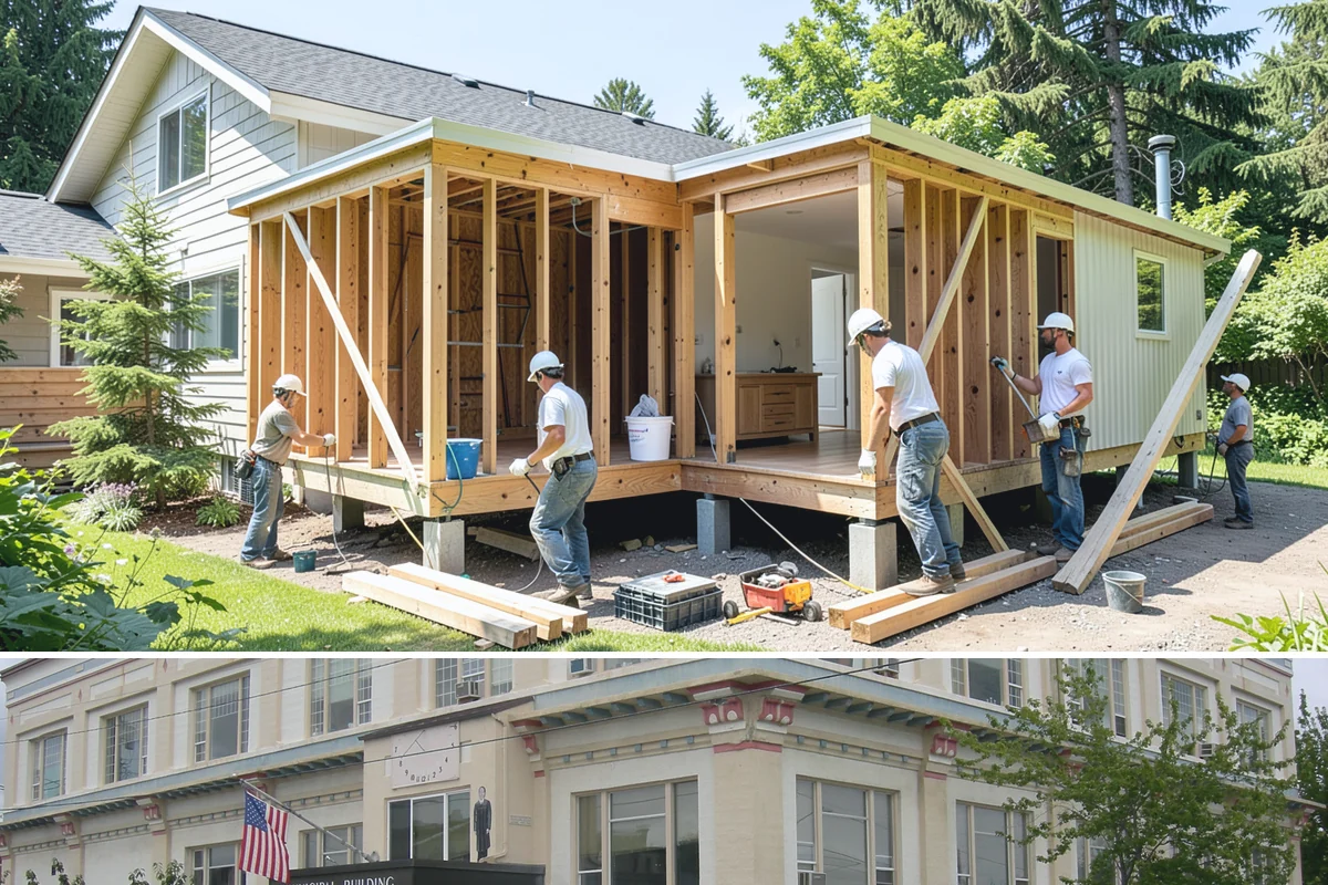 Crawlspace Foundation in Anacortes, Skagit County, WA - Crawlspace footing and wall work proceeds in most weather, with pours scheduled around dry windows to protect fresh concrete.