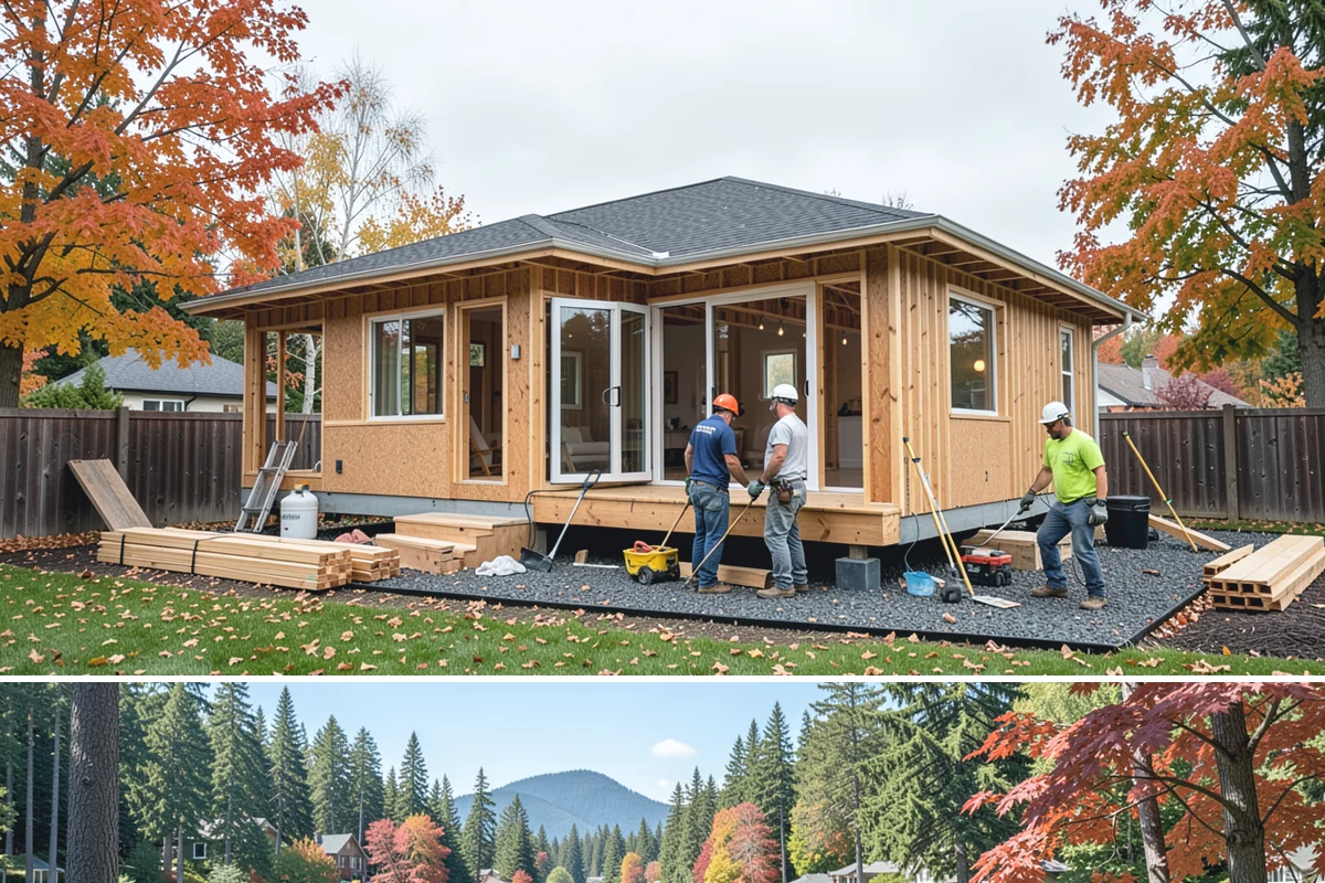 Crawlspace Foundation in Covington, King County, WA - Crawlspace footing and wall work proceeds in most weather, with pours scheduled around dry windows to protect fresh concrete.