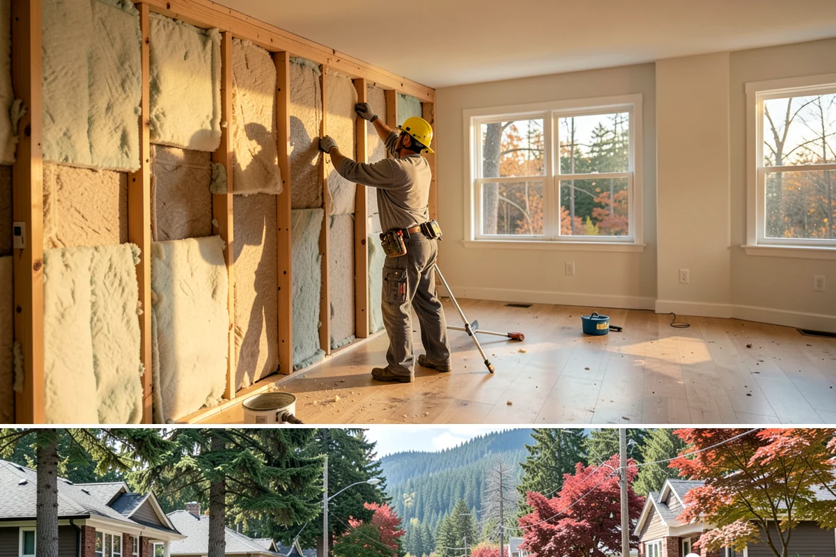 Crawlspace Foundation in Hunts Point, King County, WA - Crawlspace footing and wall work proceeds in most weather, with pours scheduled around dry windows to protect fresh concrete.