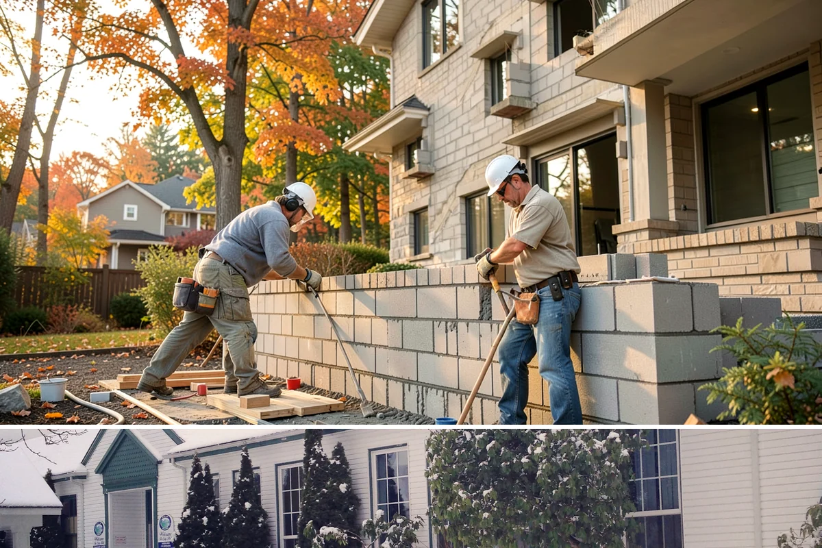 Crawlspace Foundation in Pacific, King County, WA - Crawlspace footing and wall work proceeds in most weather, with pours scheduled around dry windows to protect fresh concrete.