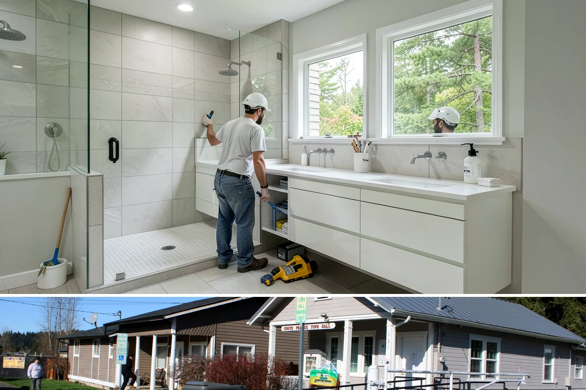 Crawlspace Foundation in South Prairie, Pierce County, WA - Crawlspace footing and wall work proceeds in most weather, with pours scheduled around dry windows to protect fresh concrete.
