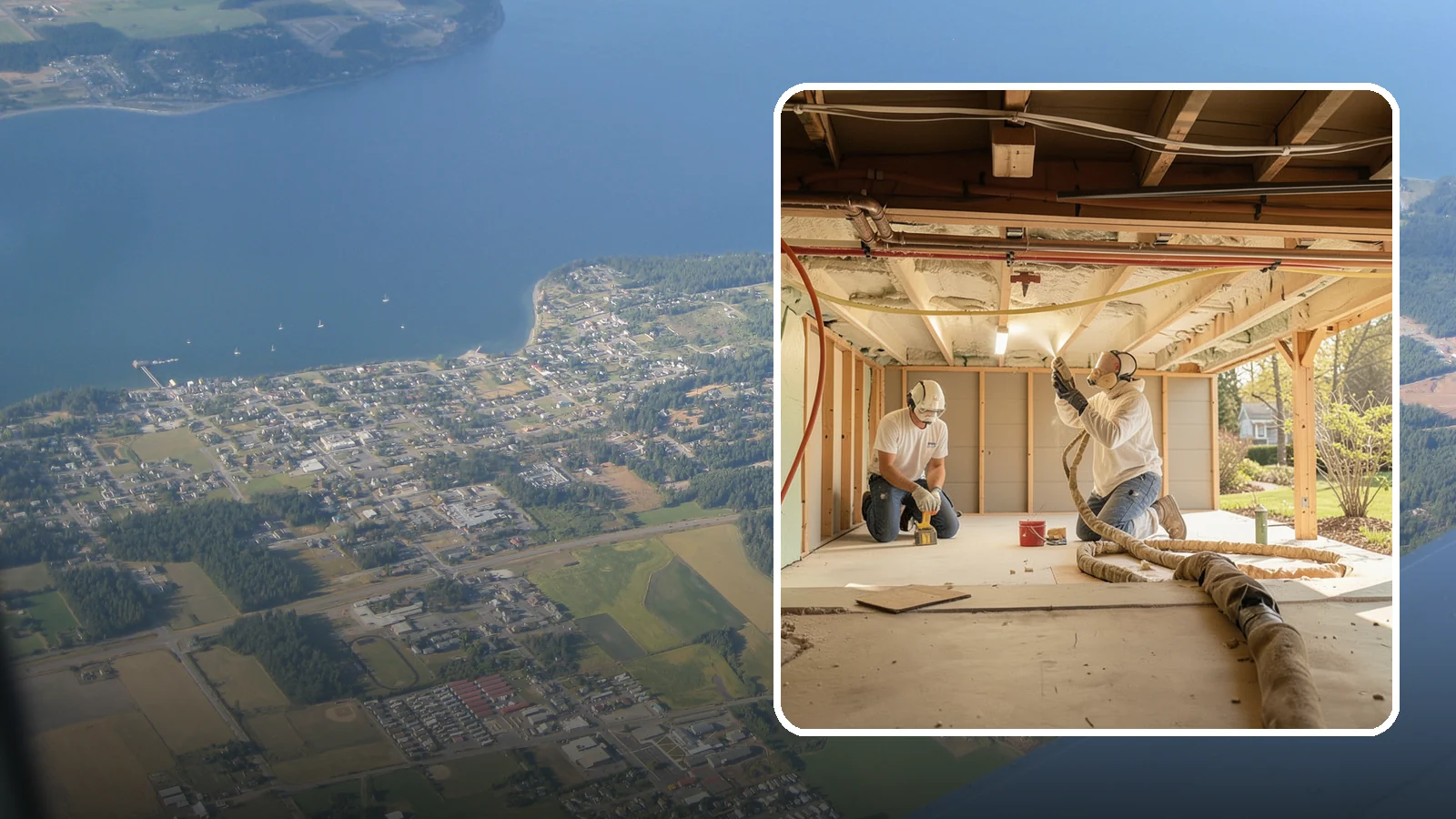 Crawlspace Insulation in Coupeville, Island County, WA - We insulate crawlspaces to warm floors above and defend against the persistent moisture beneath PNW homes.