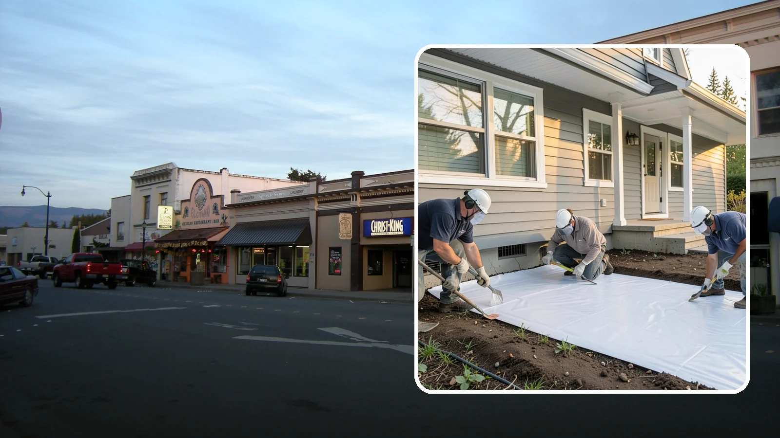 Crawlspace Vapor Barrier in Burlington, Skagit County, WA - Laying a sealed ground sheet across the crawlspace floor to block soil moisture from evaporating into the structure.