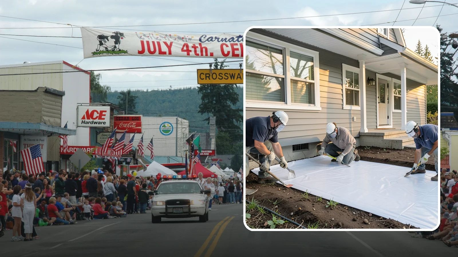 Crawlspace Vapor Barrier in Carnation, King County, WA - Laying a sealed ground sheet across the crawlspace floor to block soil moisture from evaporating into the structure.
