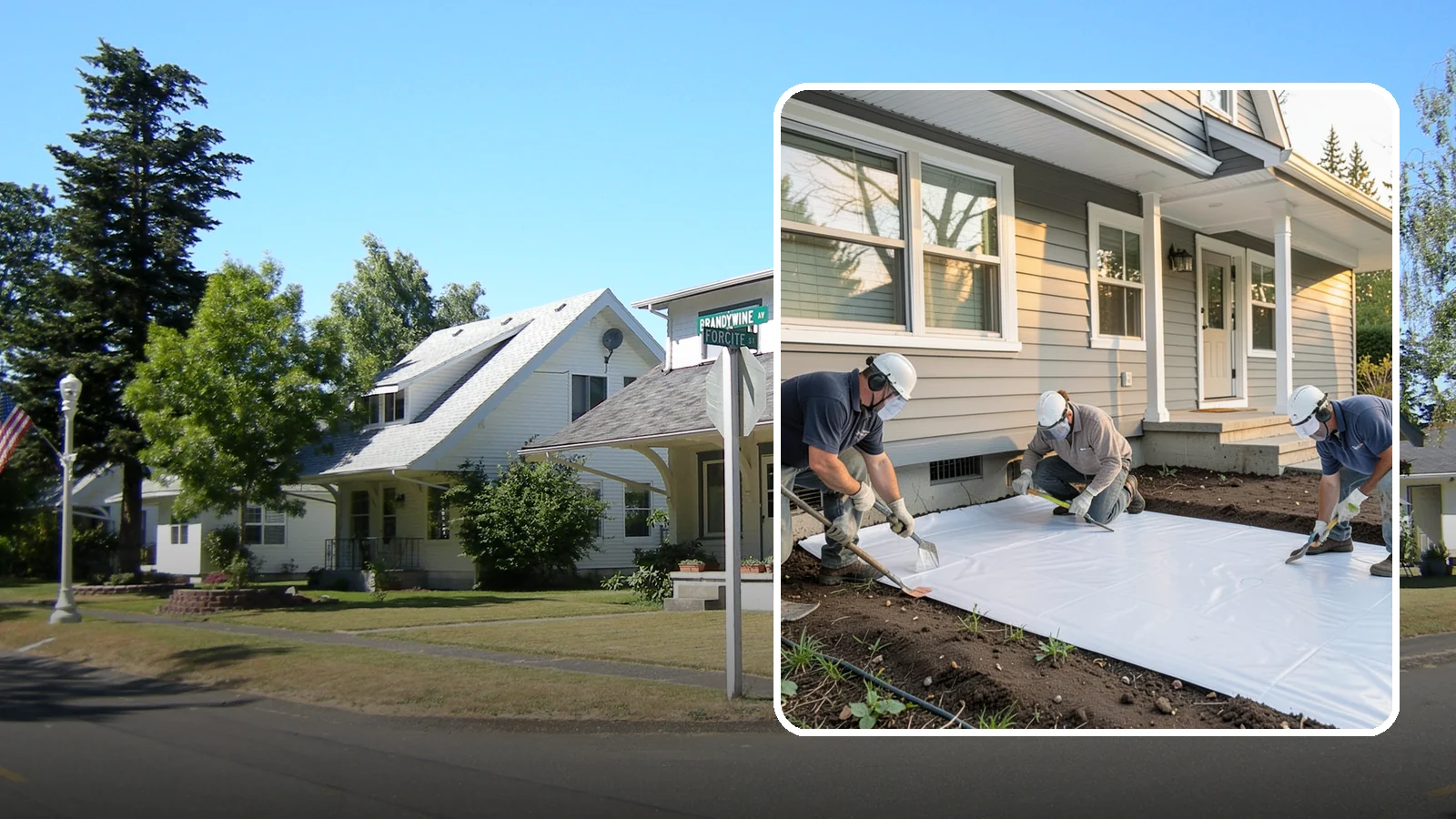 Crawlspace Vapor Barrier in DuPont, Pierce County, WA - Laying a sealed ground sheet across the crawlspace floor to block soil moisture from evaporating into the structure.