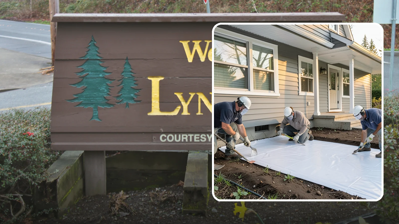 Crawlspace Vapor Barrier in Lynnwood, Snohomish County, WA - Laying a sealed ground sheet across the crawlspace floor to block soil moisture from evaporating into the structure.
