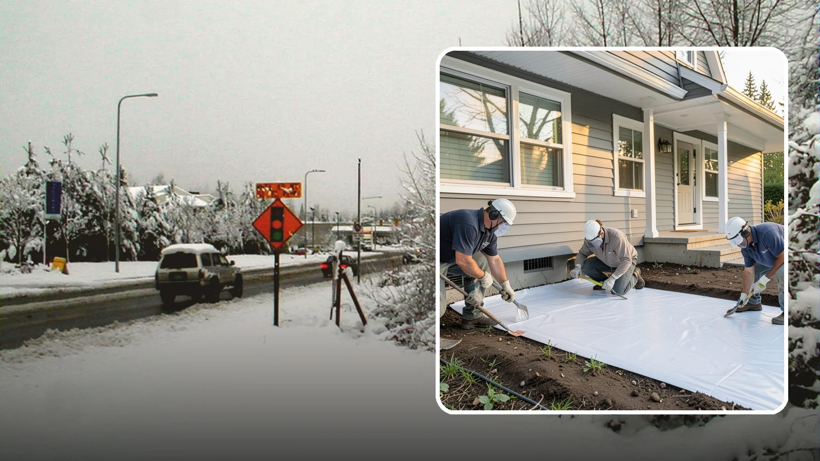 Crawlspace Vapor Barrier in Newcastle, King County, WA - Laying a sealed ground sheet across the crawlspace floor to block soil moisture from evaporating into the structure.