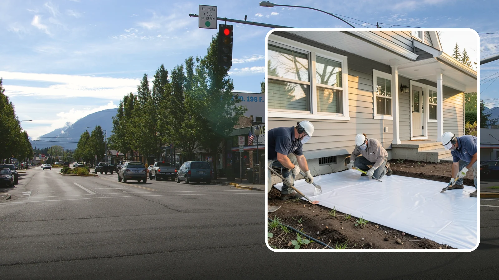 Crawlspace Vapor Barrier in North Bend, King County, WA - Laying a sealed ground sheet across the crawlspace floor to block soil moisture from evaporating into the structure.