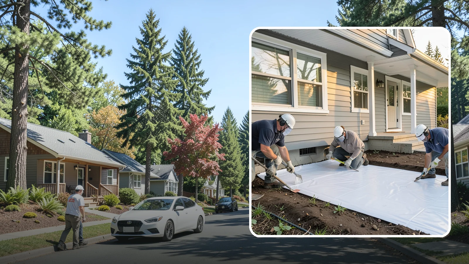 Crawlspace Vapor Barrier in Orting, Pierce County, WA - Laying a sealed ground sheet across the crawlspace floor to block soil moisture from evaporating into the structure.