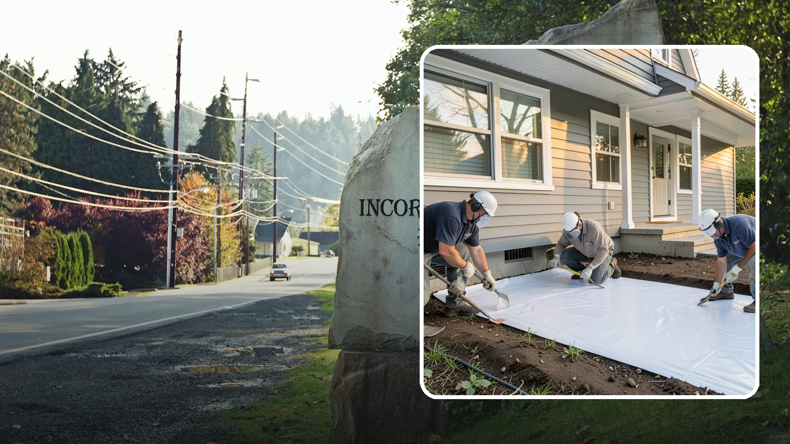 Crawlspace Vapor Barrier in Wilkeson, Pierce County, WA - Laying a sealed ground sheet across the crawlspace floor to block soil moisture from evaporating into the structure.