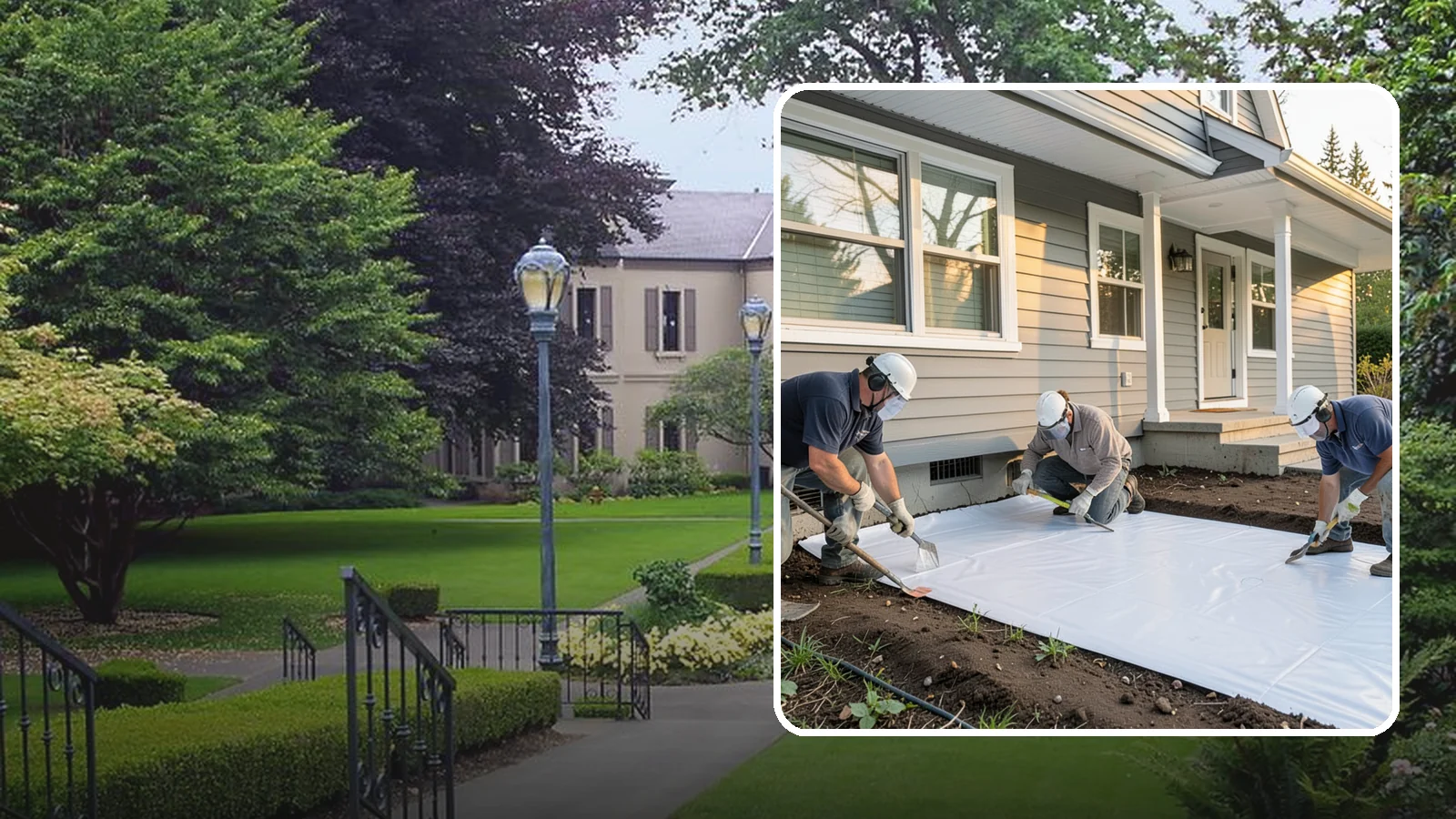 Crawlspace Vapor Barrier in Woodinville, King County, WA - Laying a sealed ground sheet across the crawlspace floor to block soil moisture from evaporating into the structure.