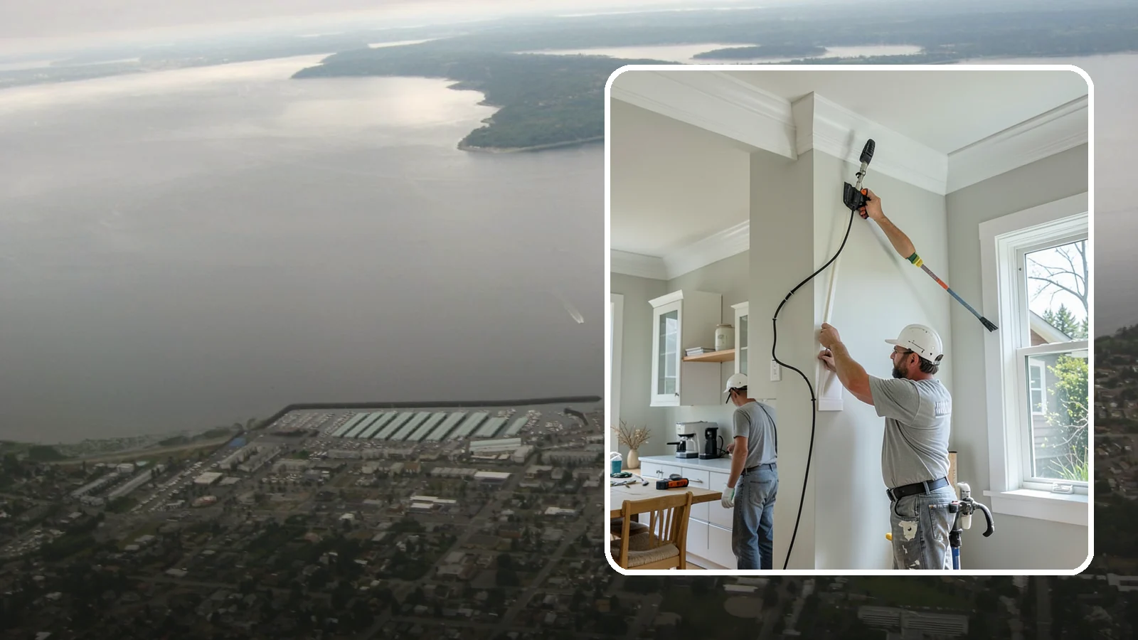 Crown Molding Installation in Des Moines, King County, WA - Elegant crown molding installation that adds architectural height and refinement where walls meet the ceiling.