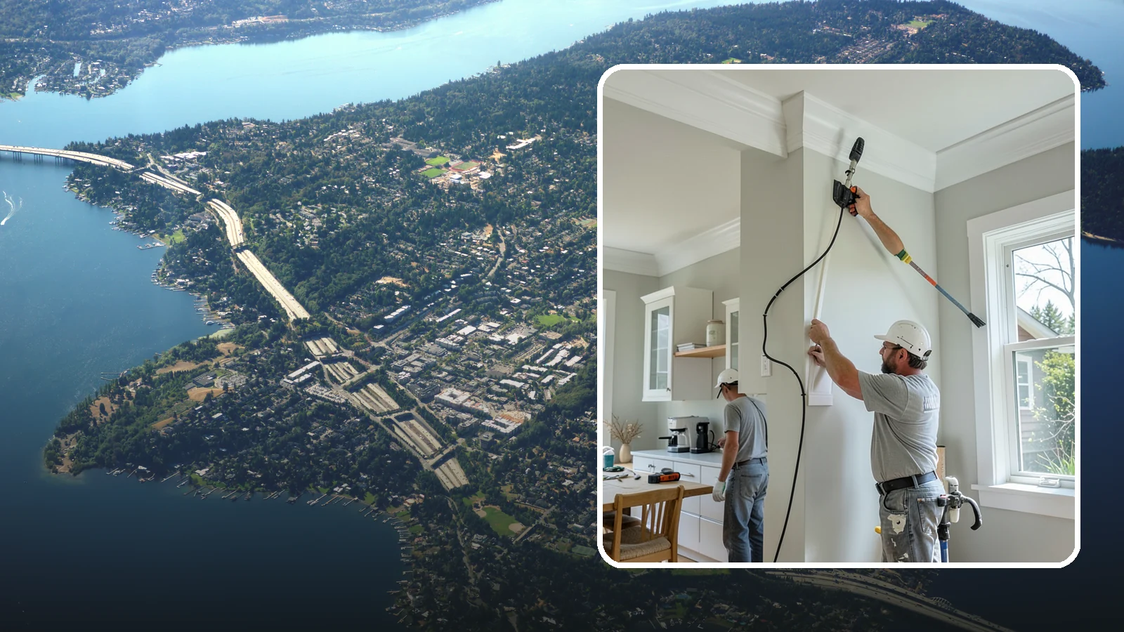 Crown Molding Installation in Mercer Island, King County, WA - Elegant crown molding installation that adds architectural height and refinement where walls meet the ceiling.