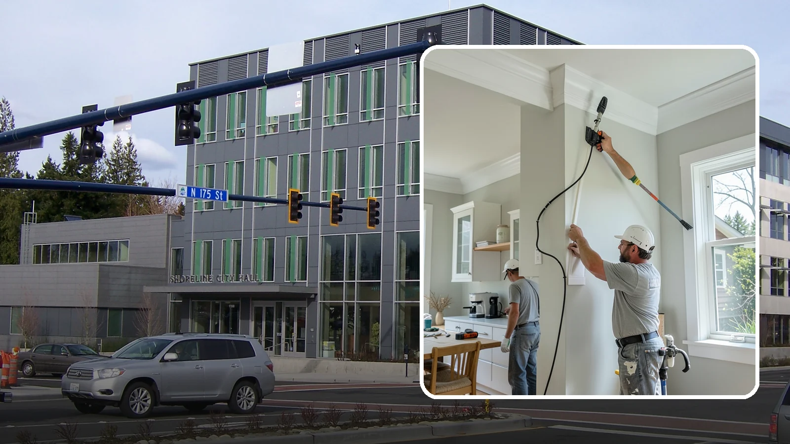 Crown Molding Installation in Shoreline, King County, WA - Elegant crown molding installation that adds architectural height and refinement where walls meet the ceiling.