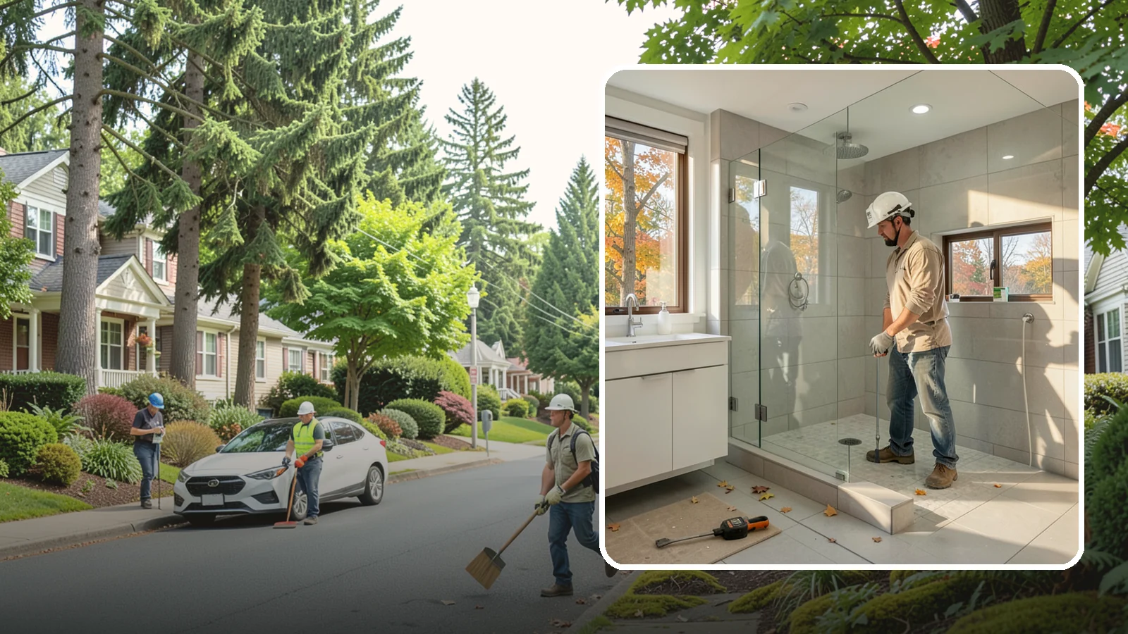 Curbless Shower Installation in Beaux Arts Village, King County, WA - A curbless shower installation creates a seamless, zero-threshold bathing area with no barrier to step over.