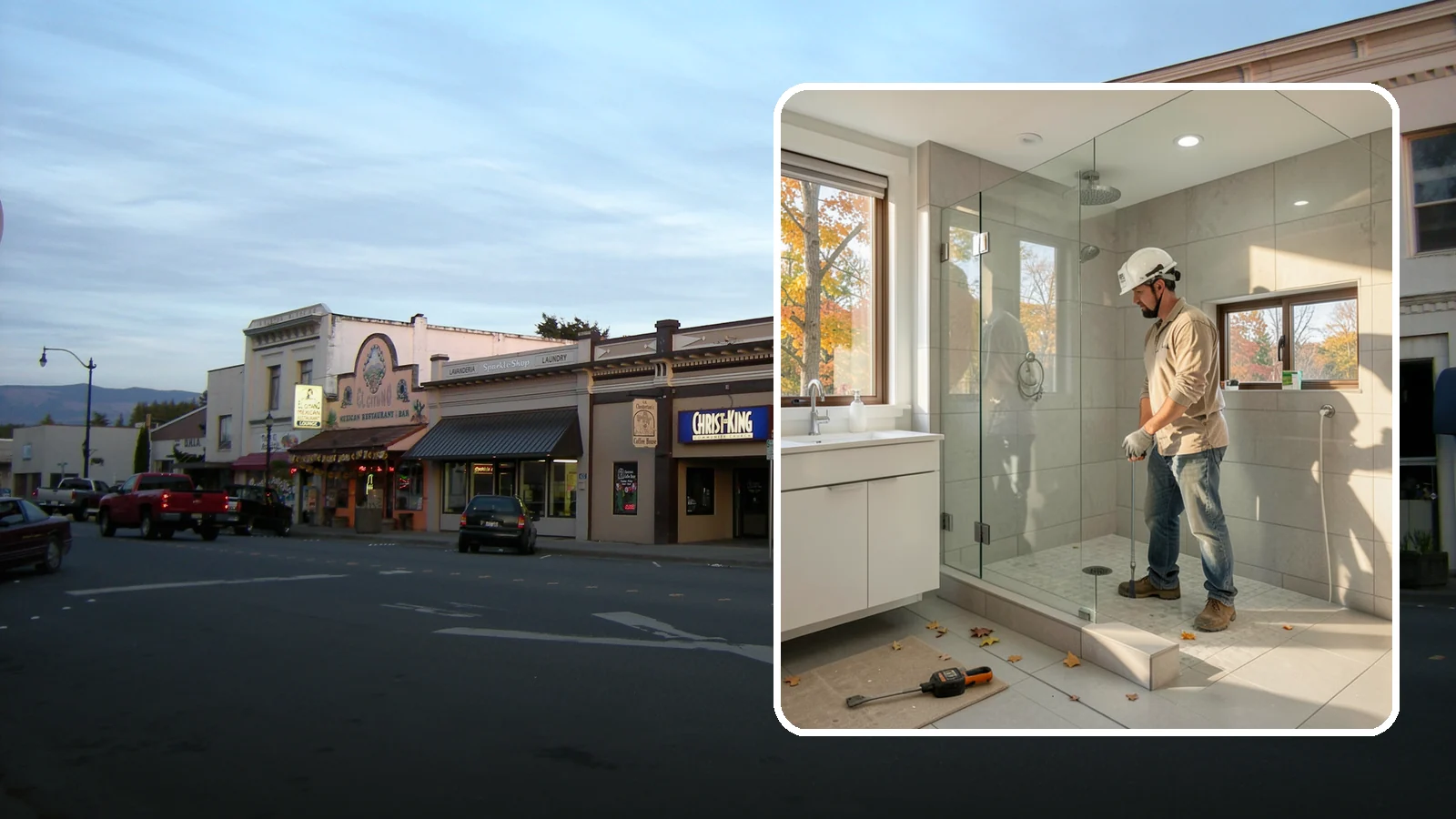 Curbless Shower Installation in Burlington, Skagit County, WA - A curbless shower installation creates a seamless, zero-threshold bathing area with no barrier to step over.
