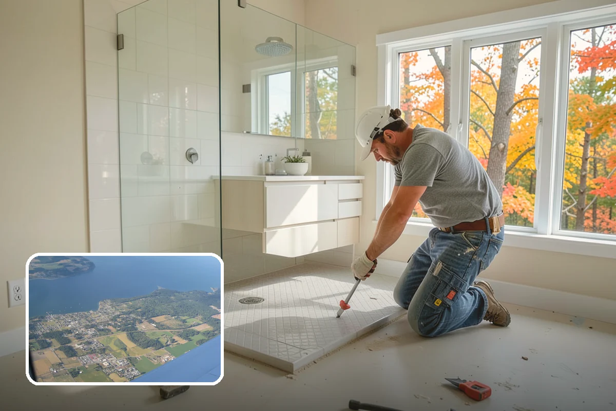 Curbless Shower Installation in Coupeville, Island County, WA - Offers a completely barrier-free entry