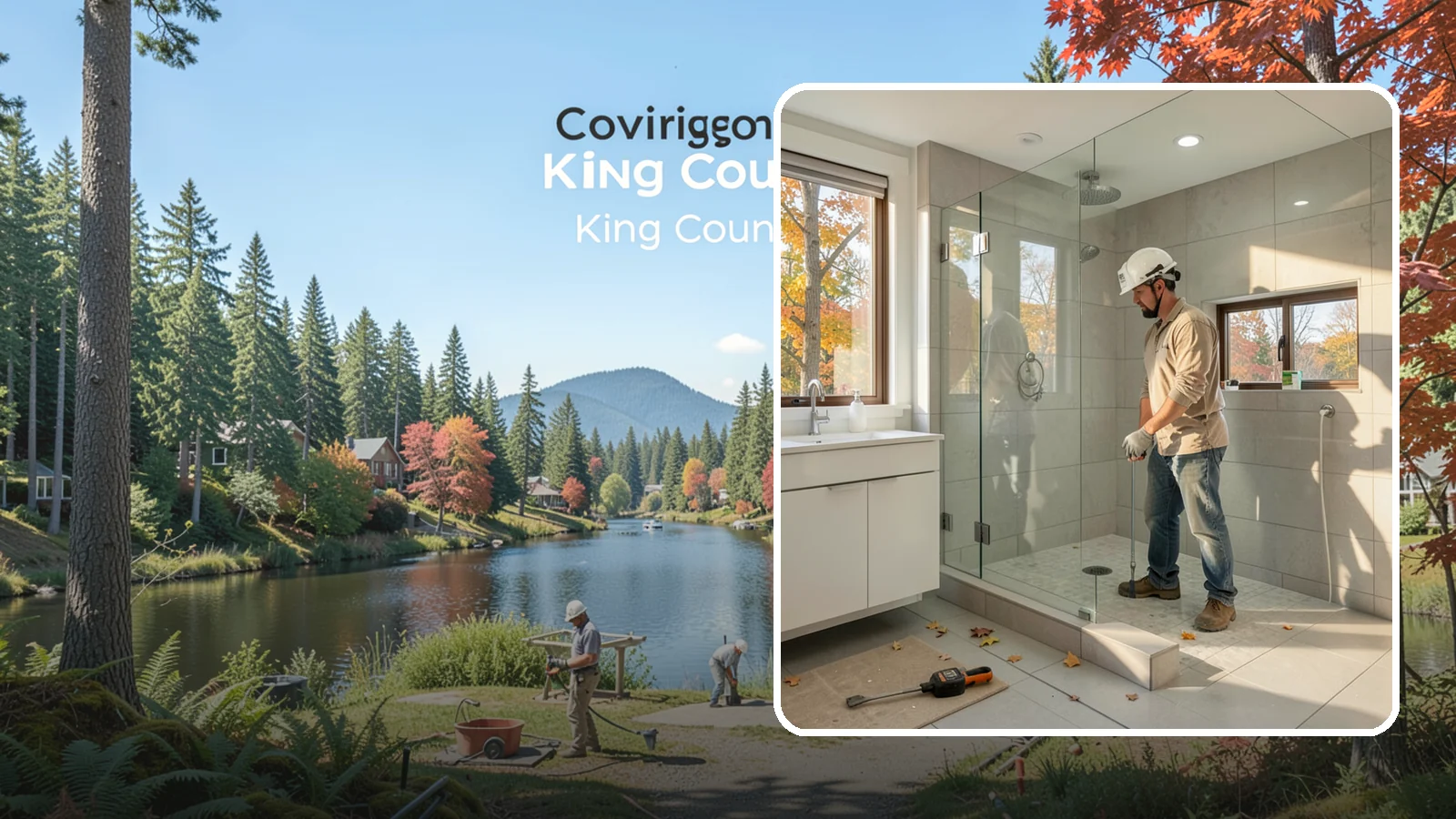Curbless Shower Installation in Covington, King County, WA - A curbless shower installation creates a seamless, zero-threshold bathing area with no barrier to step over.