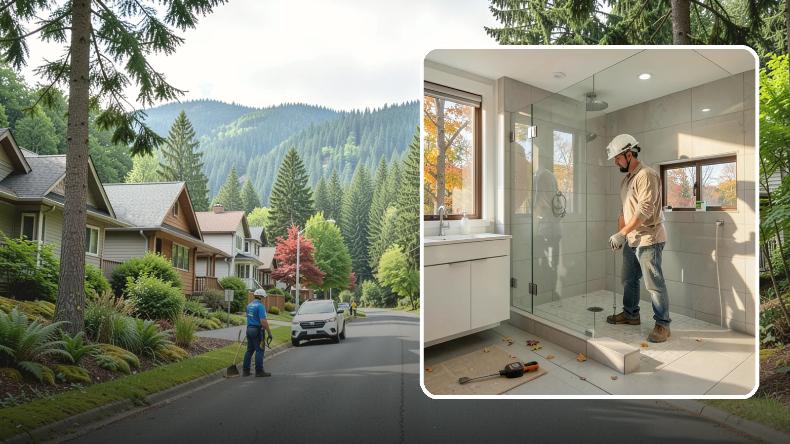 Curbless Shower Installation in Darrington, Snohomish County, WA - A curbless shower installation creates a seamless, zero-threshold bathing area with no barrier to step over.