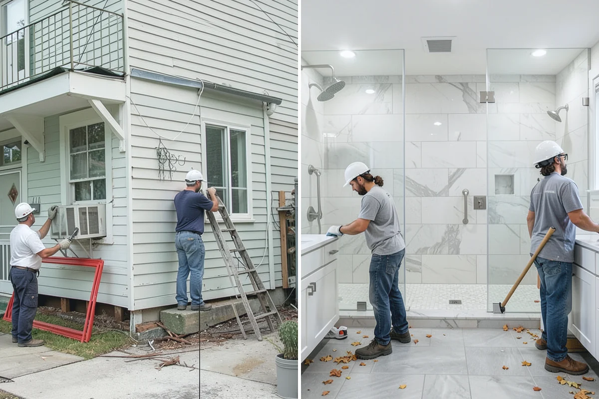 Curbless Shower Installation in Darrington, Snohomish County, WA - Recess and slope the subfloor for drainage