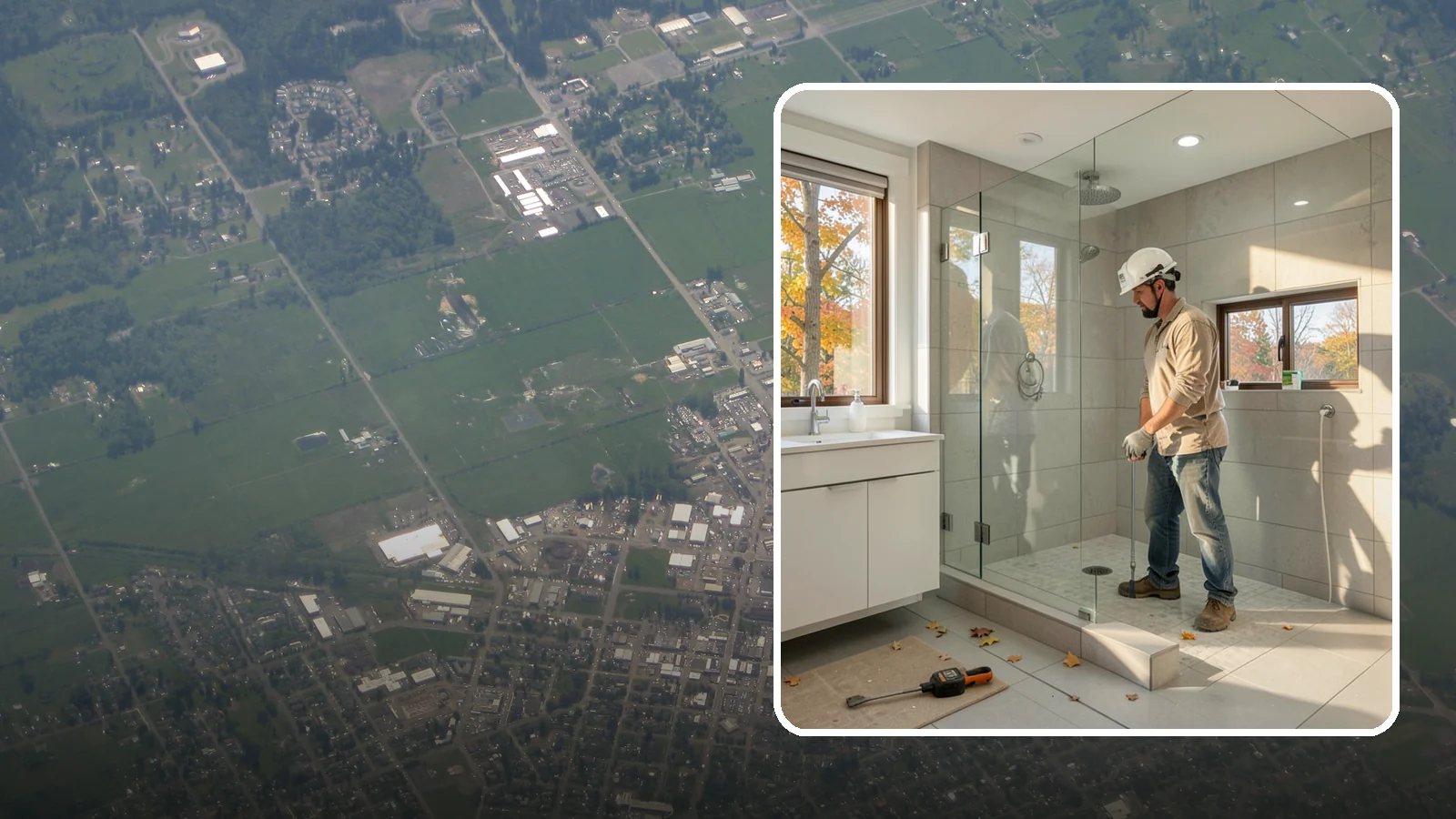 Curbless Shower Installation in Enumclaw, King County, WA - A curbless shower installation creates a seamless, zero-threshold bathing area with no barrier to step over.