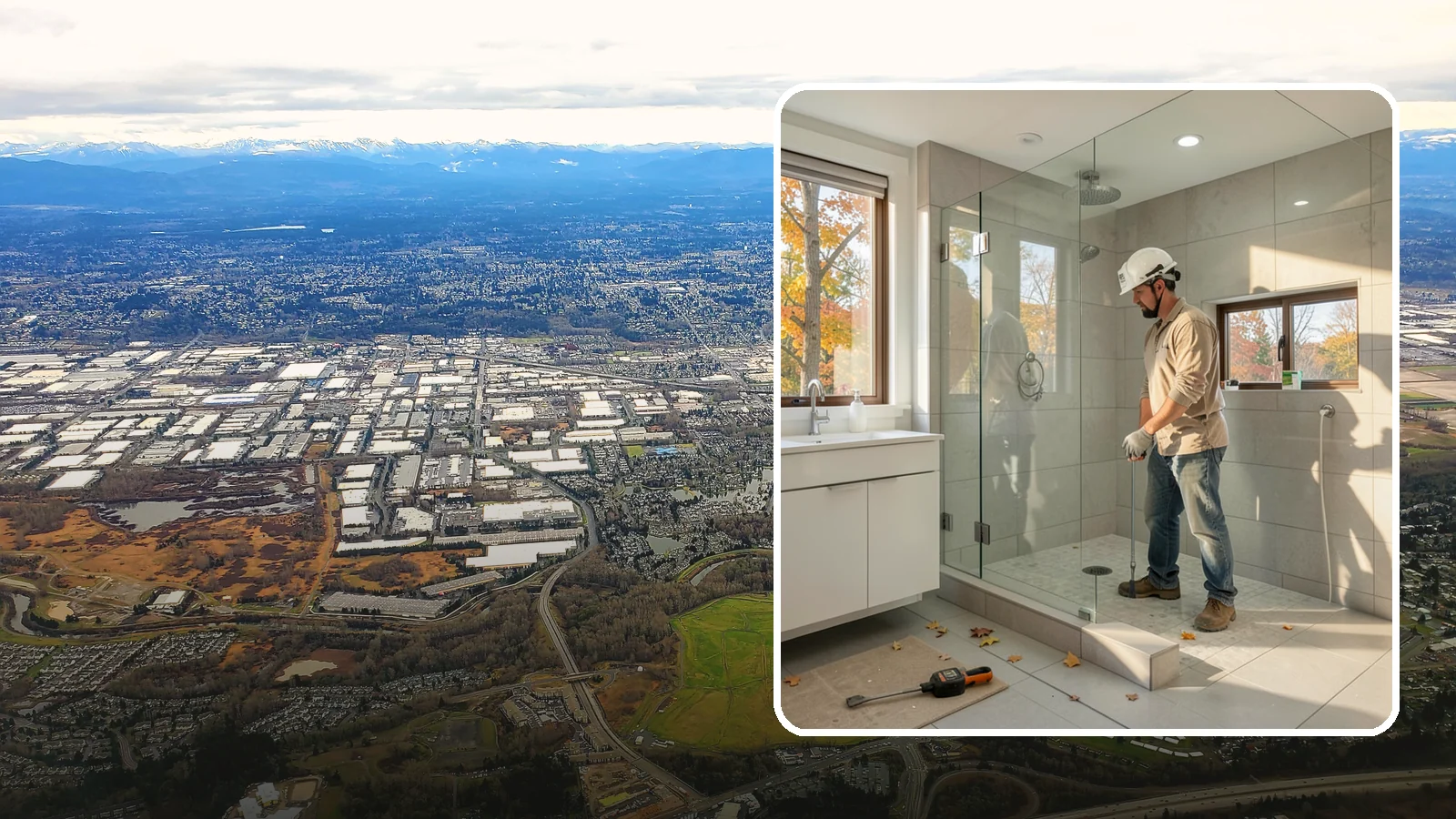 Curbless Shower Installation in Kent, King County, WA - A curbless shower installation creates a seamless, zero-threshold bathing area with no barrier to step over.