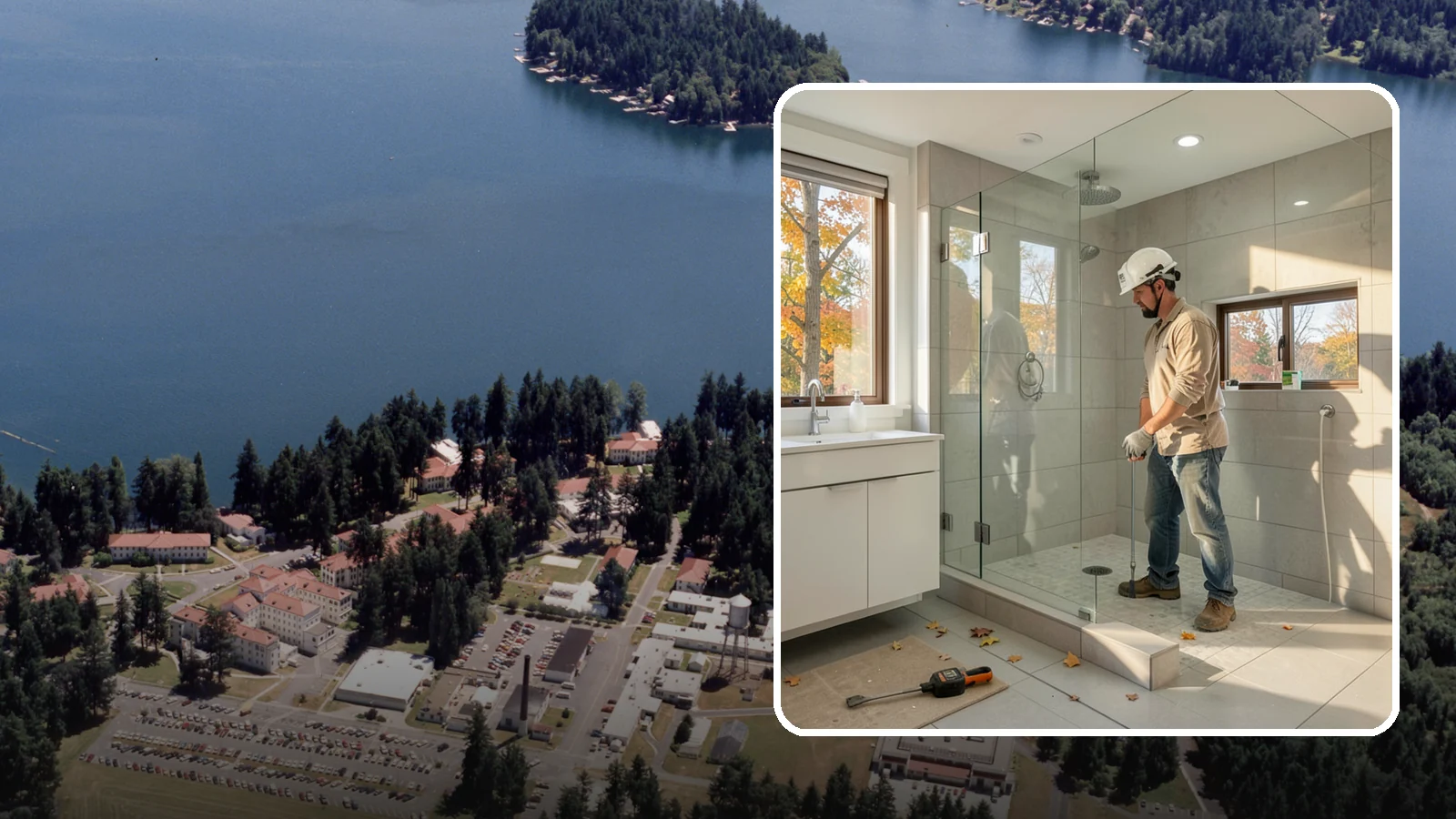 Curbless Shower Installation in Lakewood, Pierce County, WA - A curbless shower installation creates a seamless, zero-threshold bathing area with no barrier to step over.