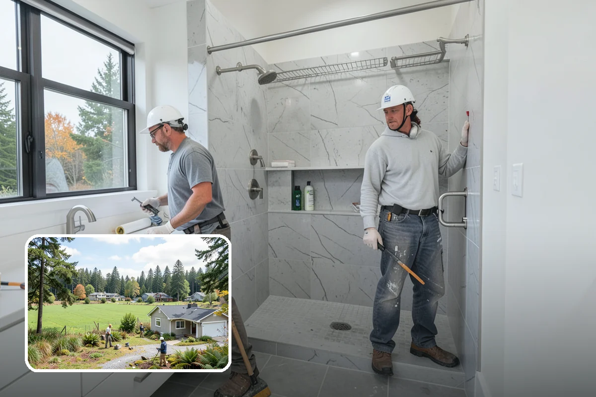 Curbless Shower Installation in Lyman, Skagit County, WA - Offers a completely barrier-free entry