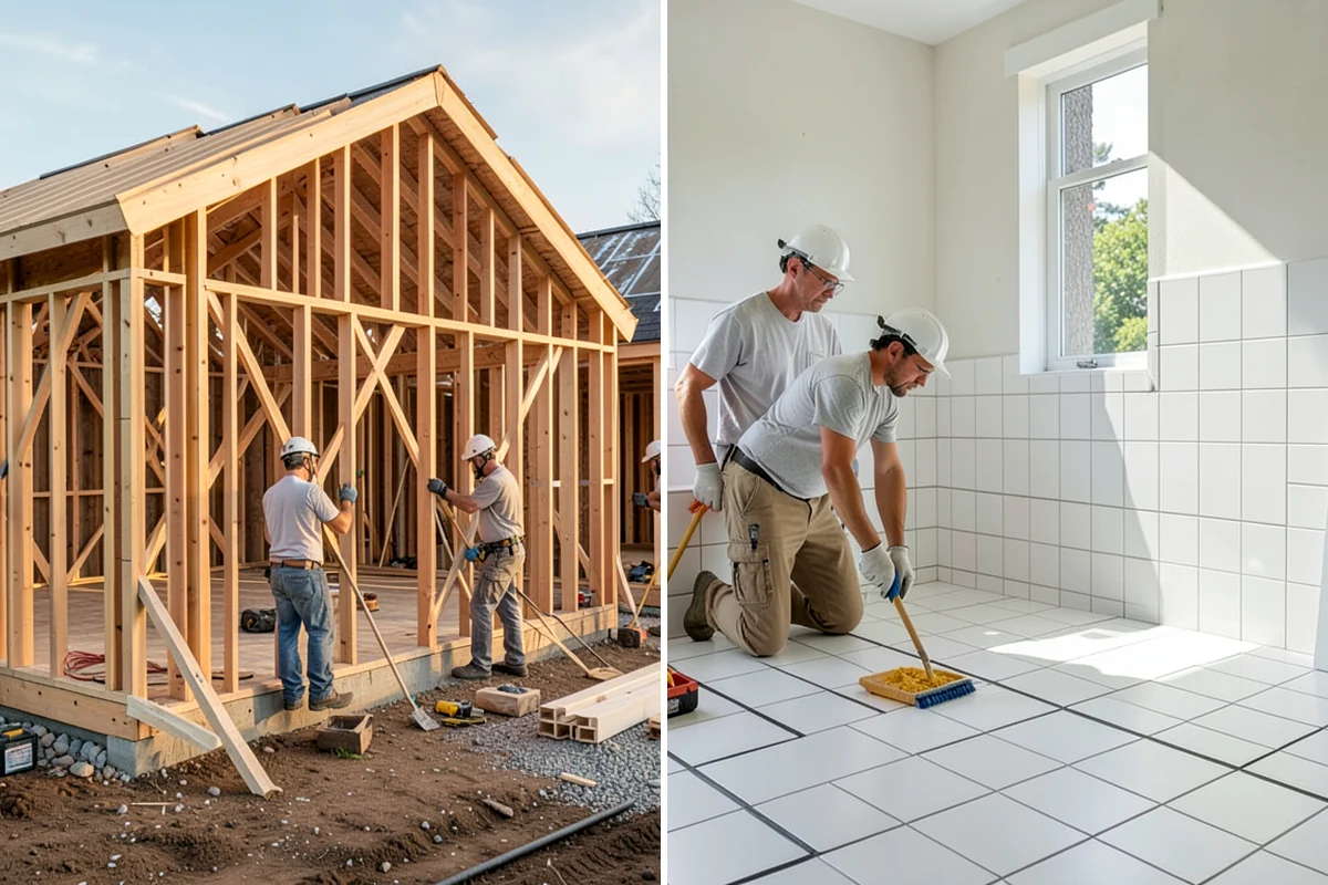 Curbless Shower Installation in Lyman, Skagit County, WA - Recess and slope the subfloor for drainage