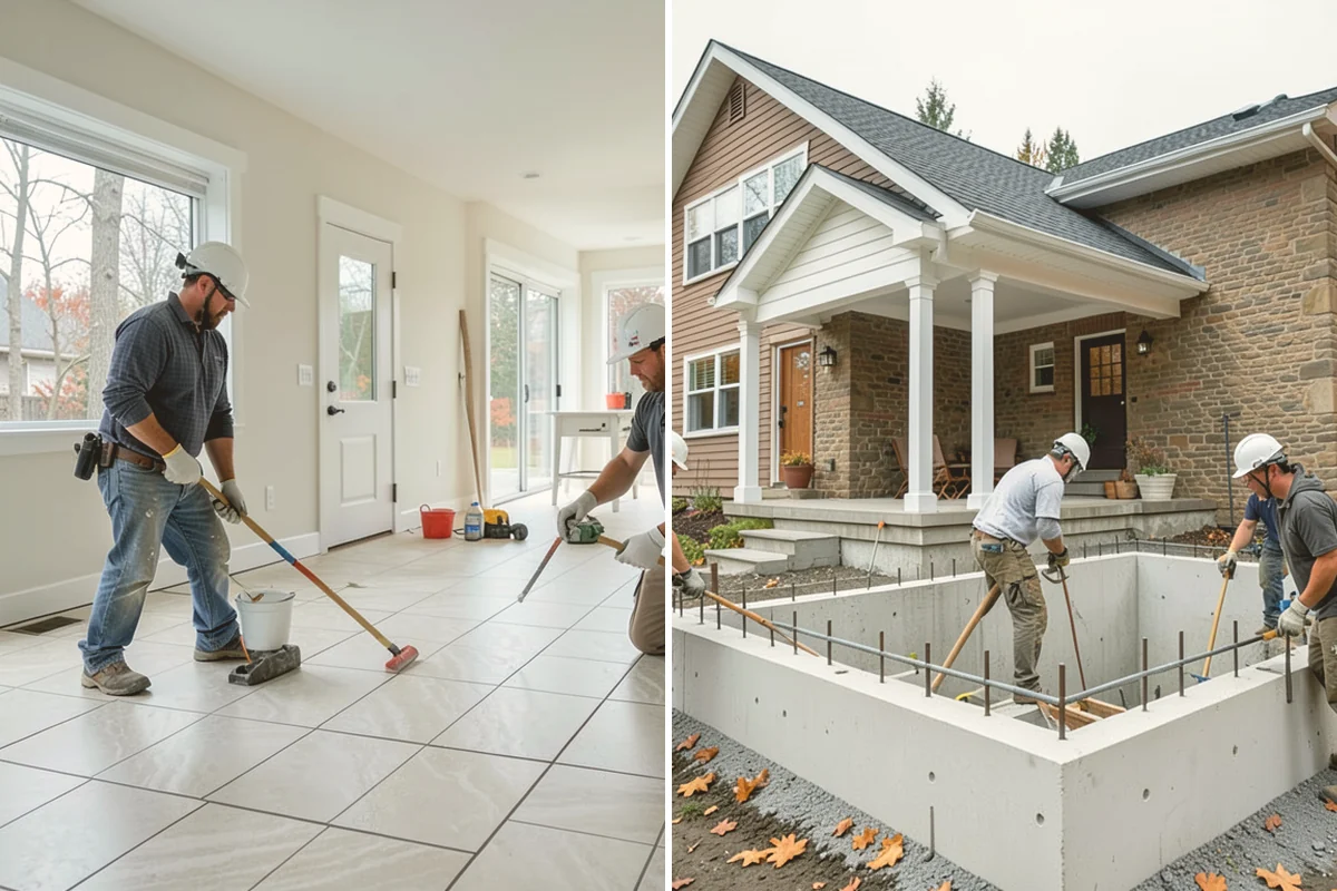 Curbless Shower Installation in Mount Vernon, Skagit County, WA - Recess and slope the subfloor for drainage