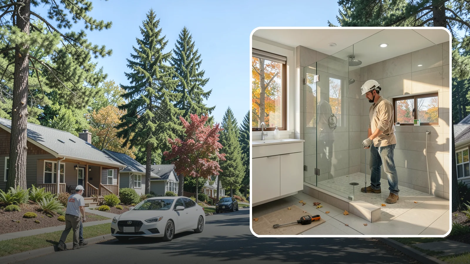 Curbless Shower Installation in Orting, Pierce County, WA - A curbless shower installation creates a seamless, zero-threshold bathing area with no barrier to step over.