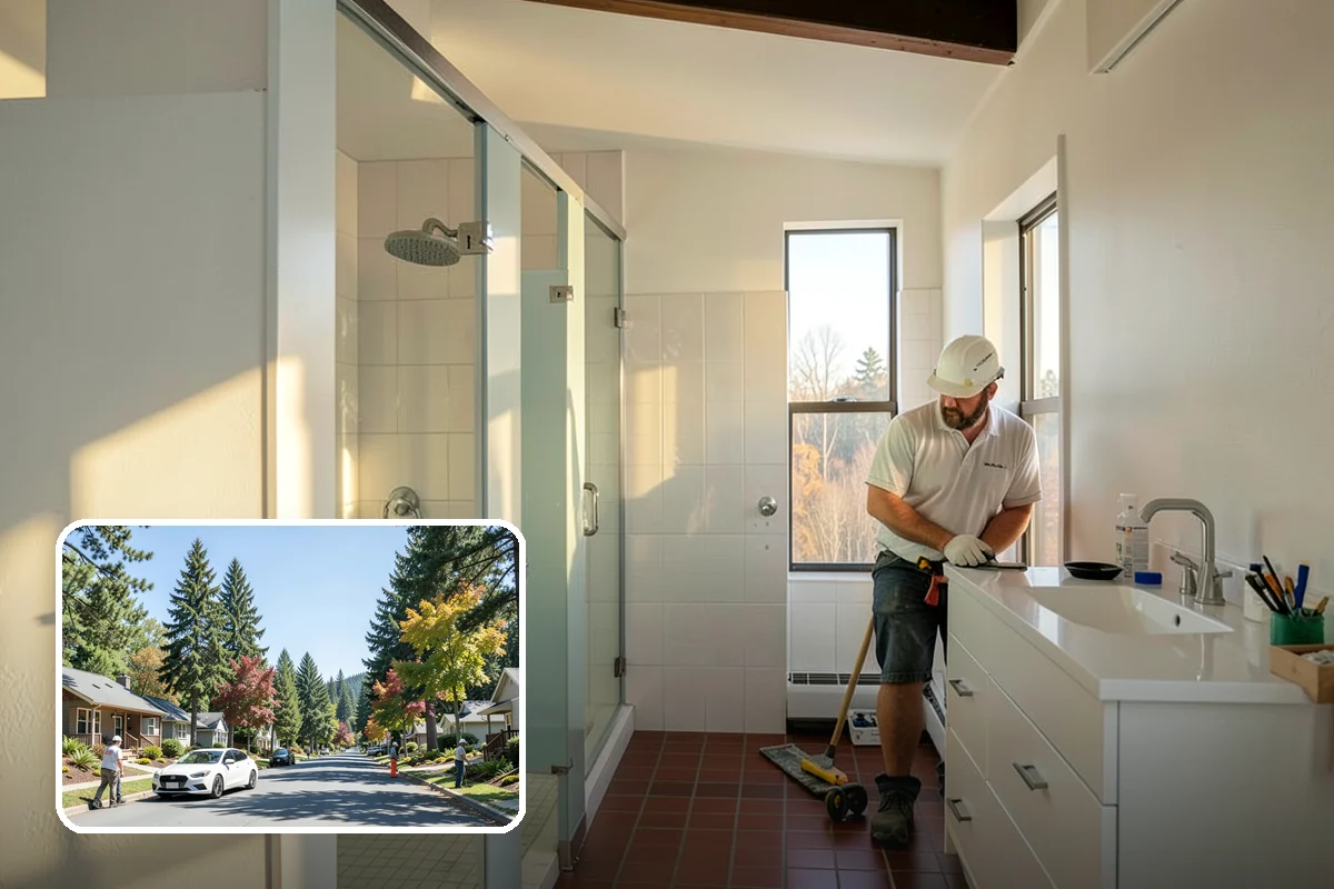 Curbless Shower Installation in Orting, Pierce County, WA - Offers a completely barrier-free entry