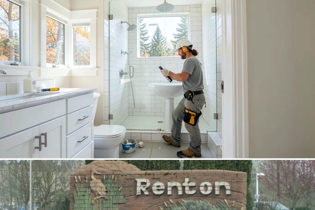 Curbless Shower Installation in Renton, King County, WA - Because curbless work involves floor structure, scheduling it during the slower winter months allows the careful, uninterrupted...