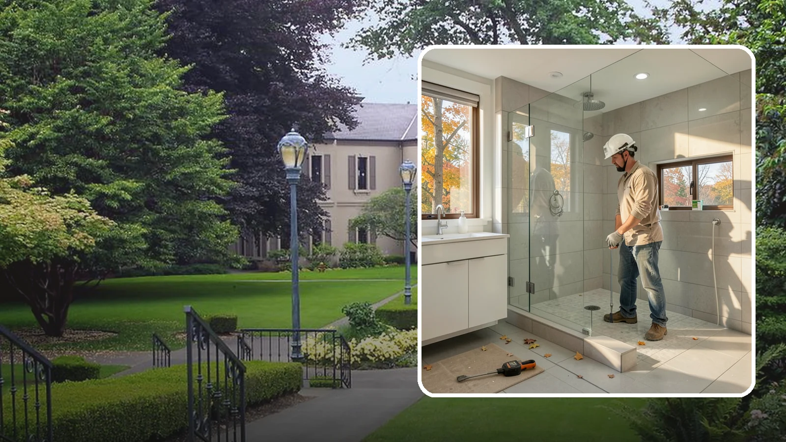 Curbless Shower Installation in Woodinville, King County, WA - A curbless shower installation creates a seamless, zero-threshold bathing area with no barrier to step over.