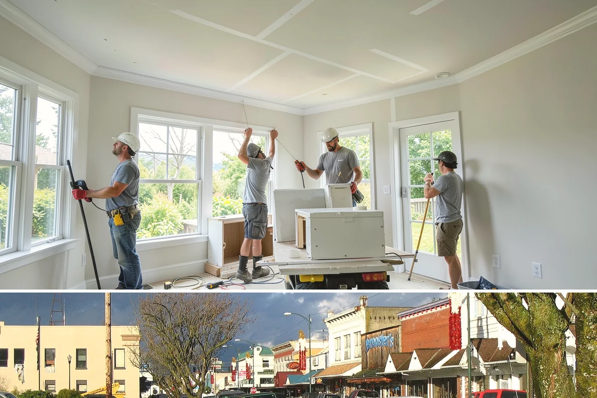 Custom Bookshelf Construction in Arlington, Snohomish County, WA - Custom shelving is indoor work suited to any time of year.