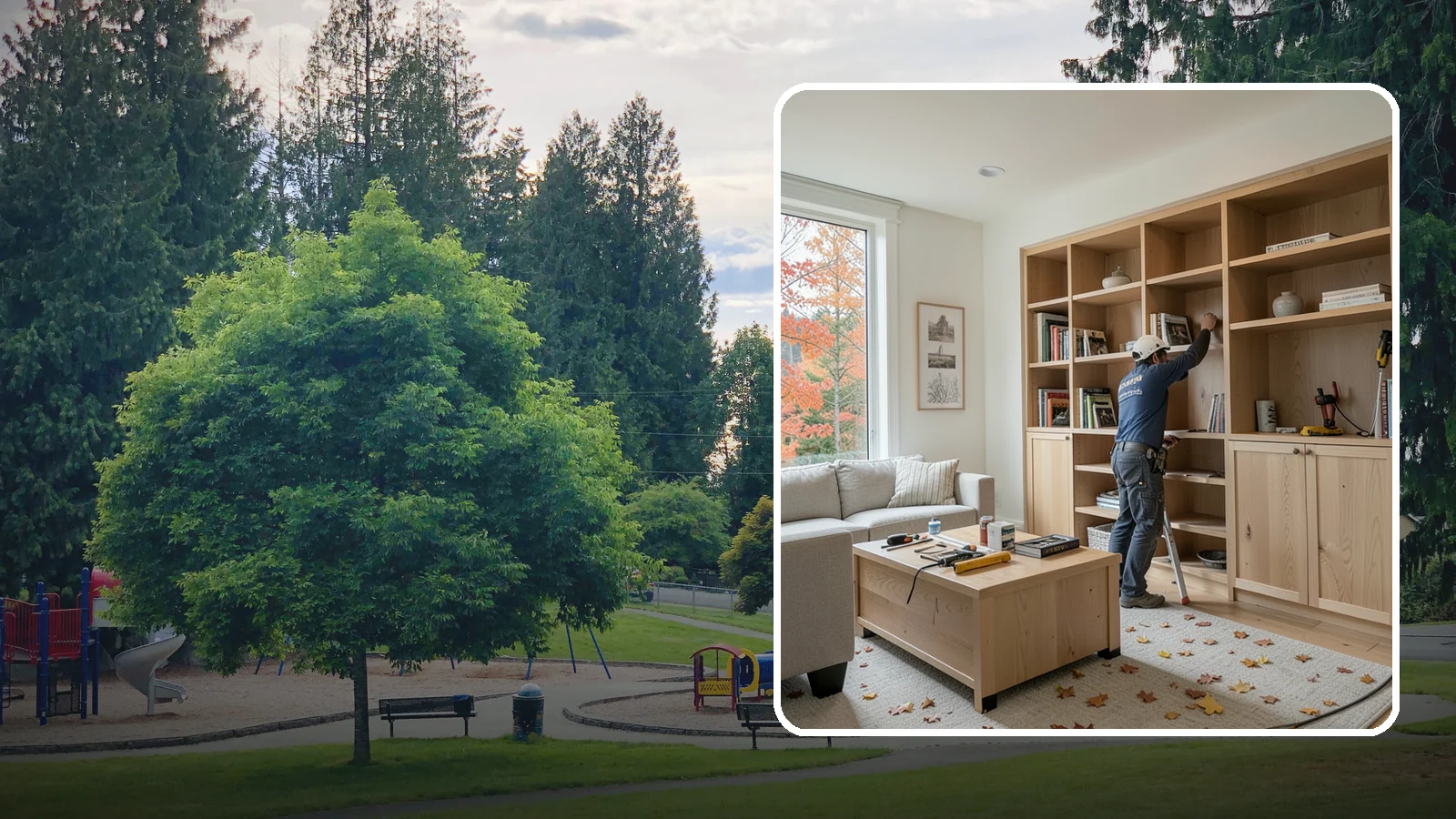Custom Bookshelf Construction in Bonney Lake, Pierce County, WA - Freestanding or wall-mounted custom bookshelves sized and styled exactly to your room.