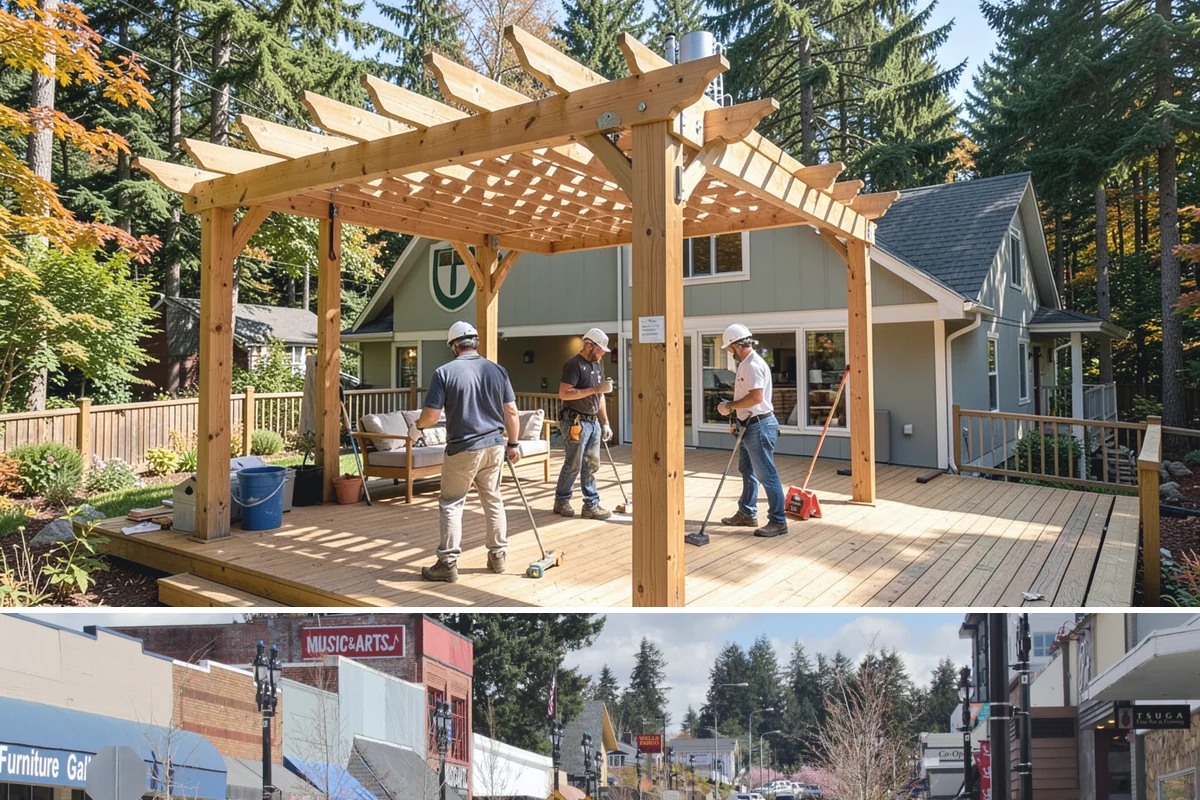 Custom Bookshelf Construction in Bothell, King County, WA - Custom shelving is indoor work suited to any time of year.