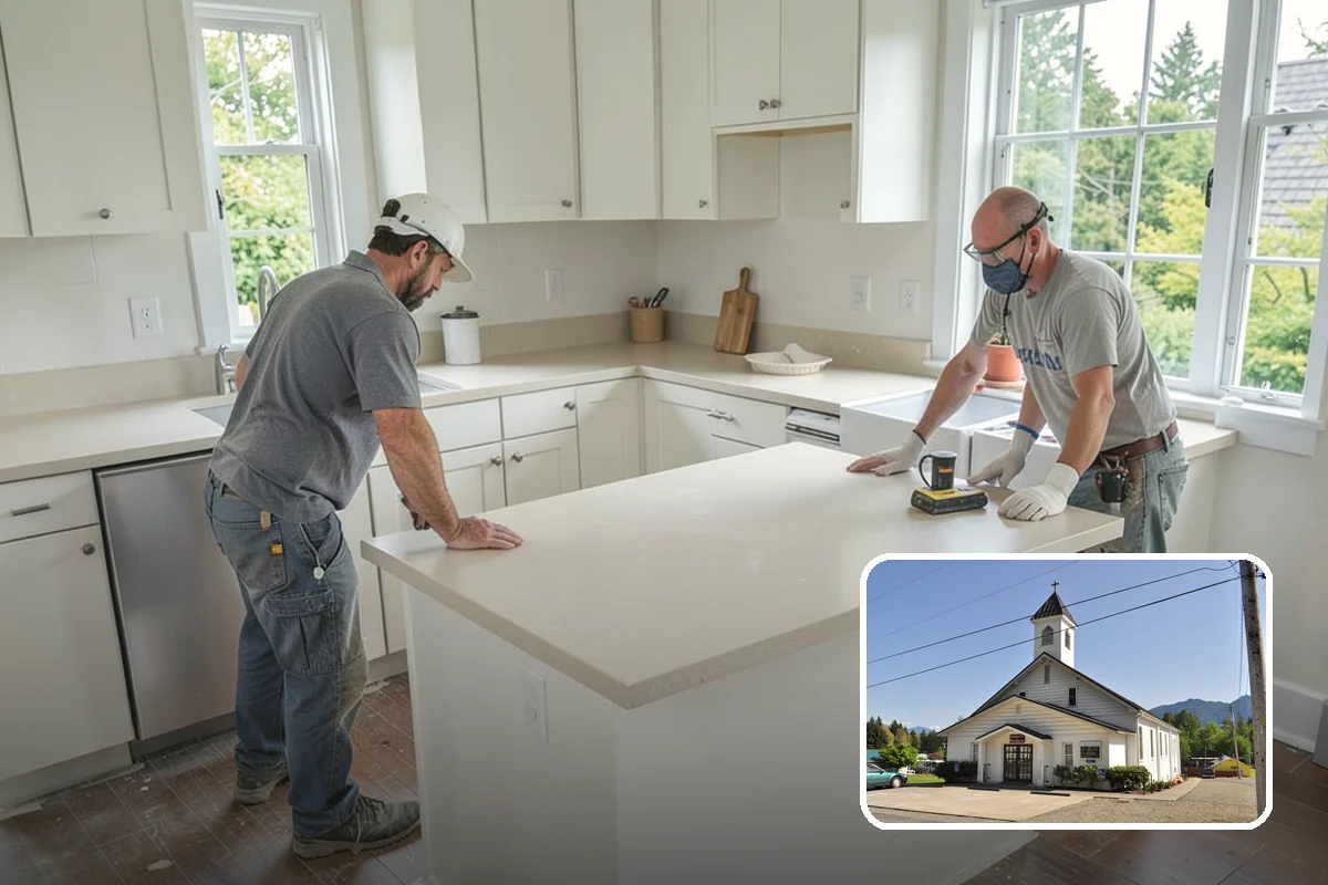 Custom Bookshelf Construction in Concrete, Skagit County, WA - Perfectly sized to your wall and ceiling
