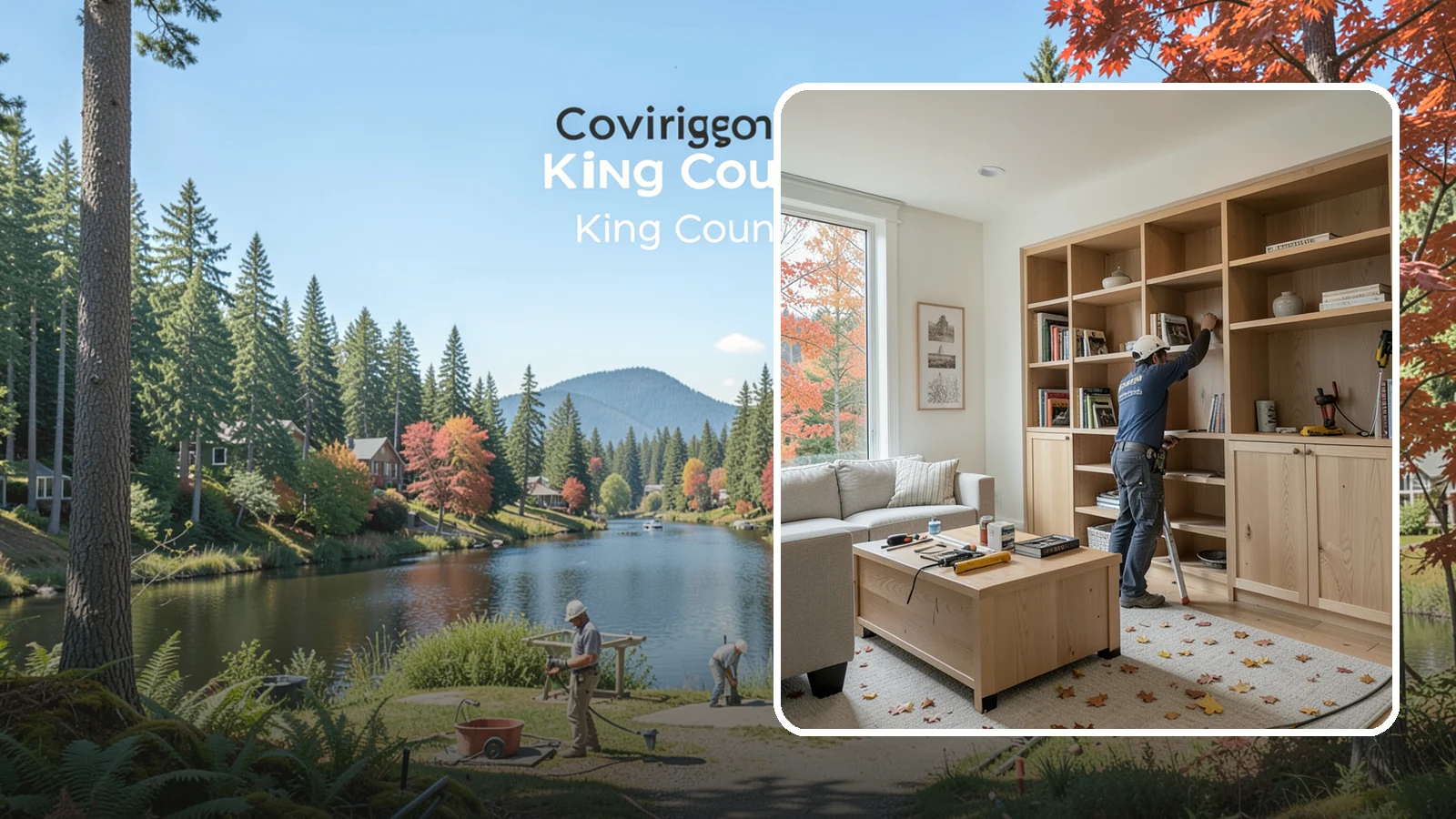 Custom Bookshelf Construction in Covington, King County, WA - Freestanding or wall-mounted custom bookshelves sized and styled exactly to your room.