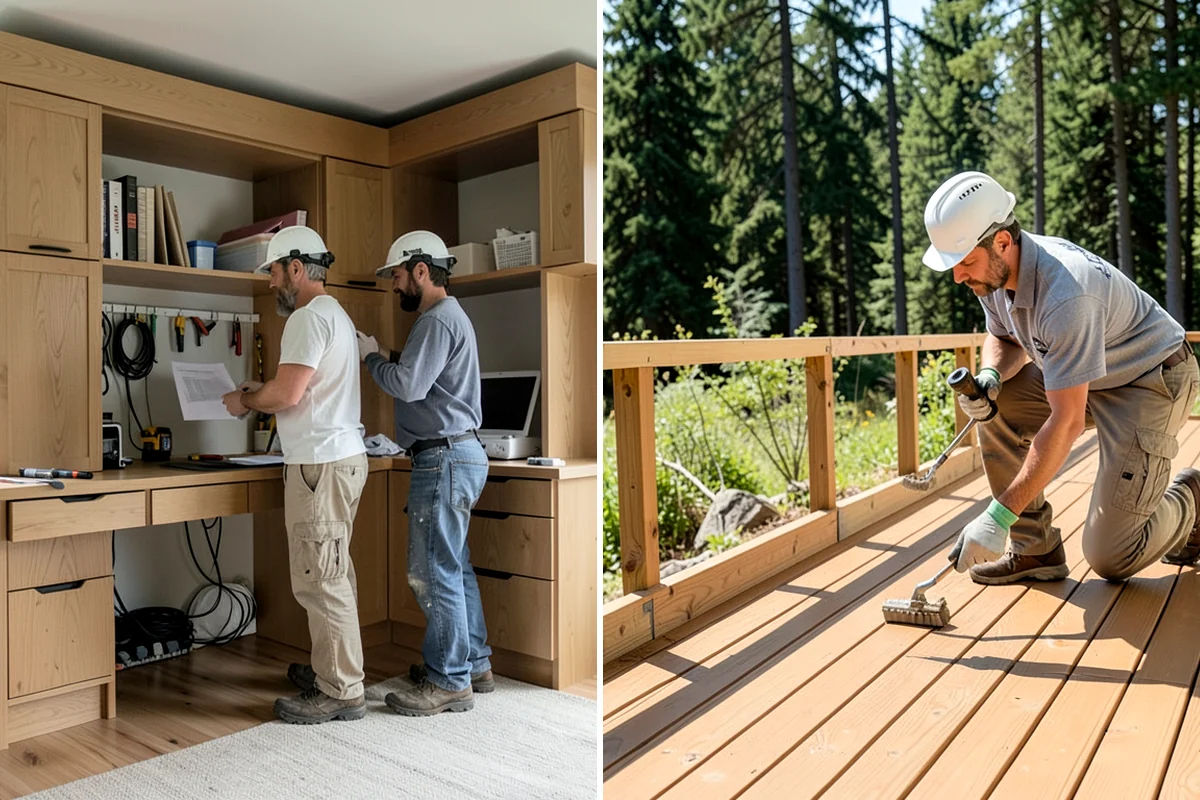 Custom Bookshelf Construction in DuPont, Pierce County, WA - Determine dimensions, depth, and shelf spacing with you