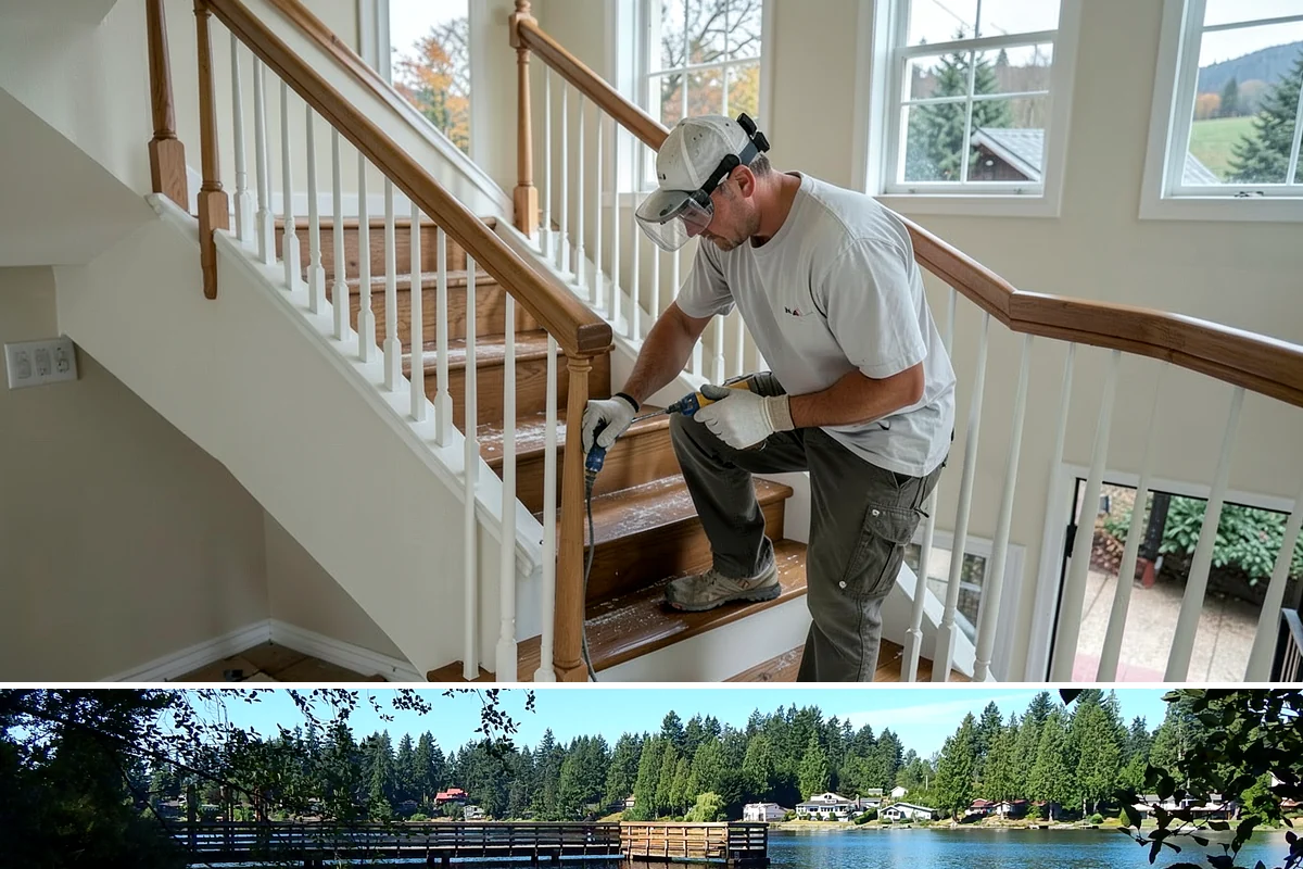 Custom Bookshelf Construction in Federal Way, King County, WA - Custom shelving is indoor work suited to any time of year.