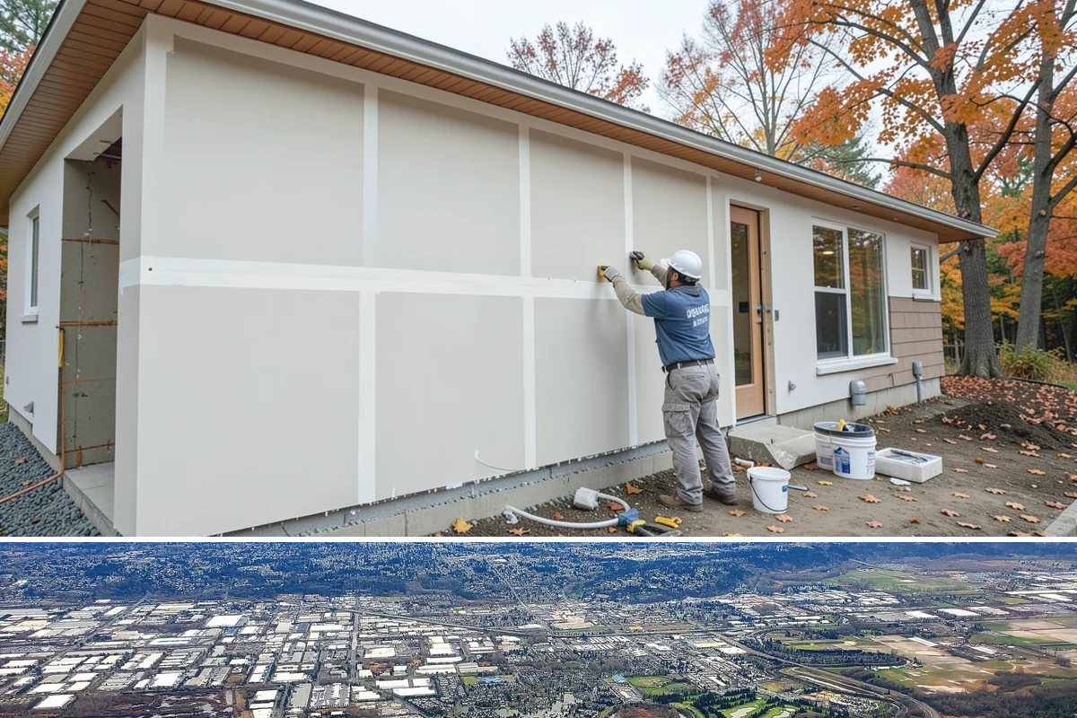 Custom Bookshelf Construction in Kent, King County, WA - Custom shelving is indoor work suited to any time of year.