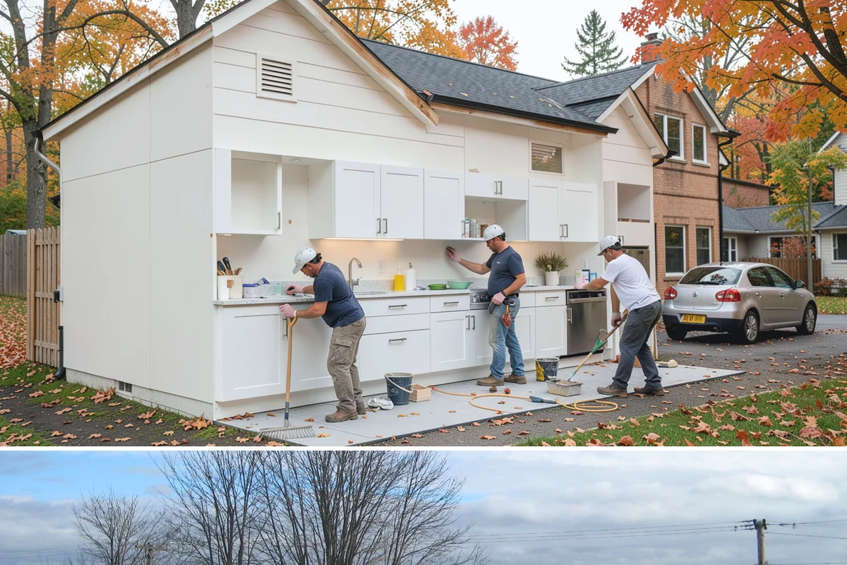 Custom Bookshelf Construction in Langley, Island County, WA - Custom shelving is indoor work suited to any time of year.