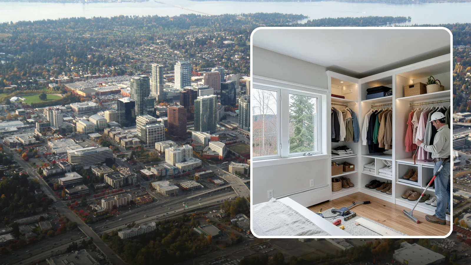 Custom Closet Construction in Bellevue, King County, WA - We build fully custom closets tailored to your wardrobe, your space, and how you actually live.