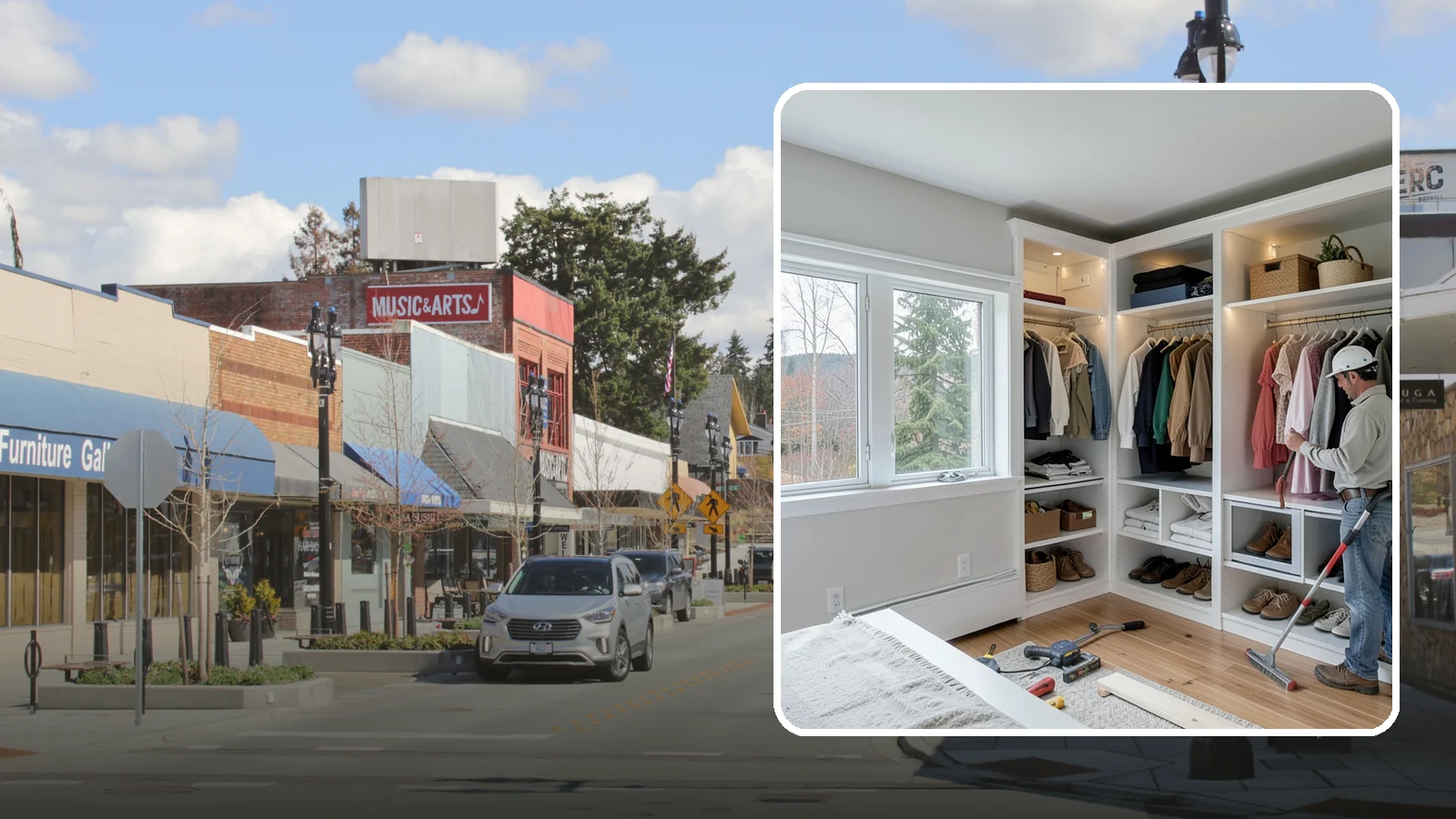 Custom Closet Construction in Bothell, King County, WA - We build fully custom closets tailored to your wardrobe, your space, and how you actually live.
