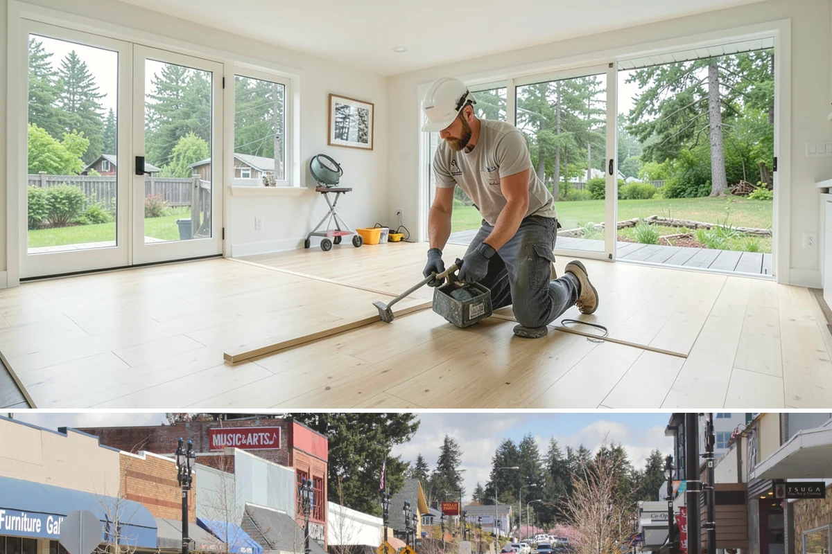 Custom Closet Construction in Bothell, King County, WA - This interior project is ideal during the rainy PNW months when indoor work keeps progress steady regardless of weather.