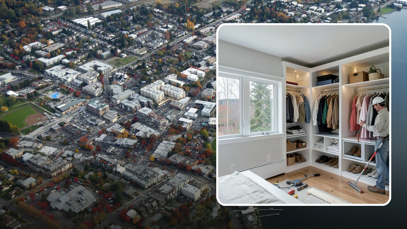 Custom Closet Construction in Kirkland, King County, WA - We build fully custom closets tailored to your wardrobe, your space, and how you actually live.
