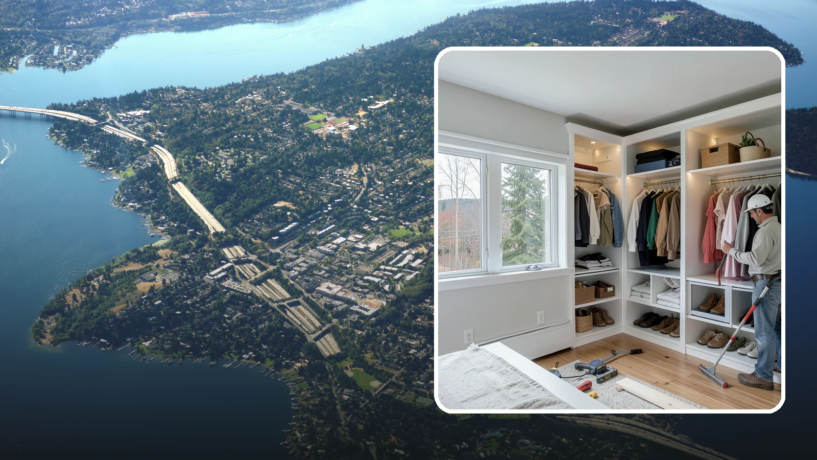 Custom Closet Construction in Mercer Island, King County, WA - We build fully custom closets tailored to your wardrobe, your space, and how you actually live.