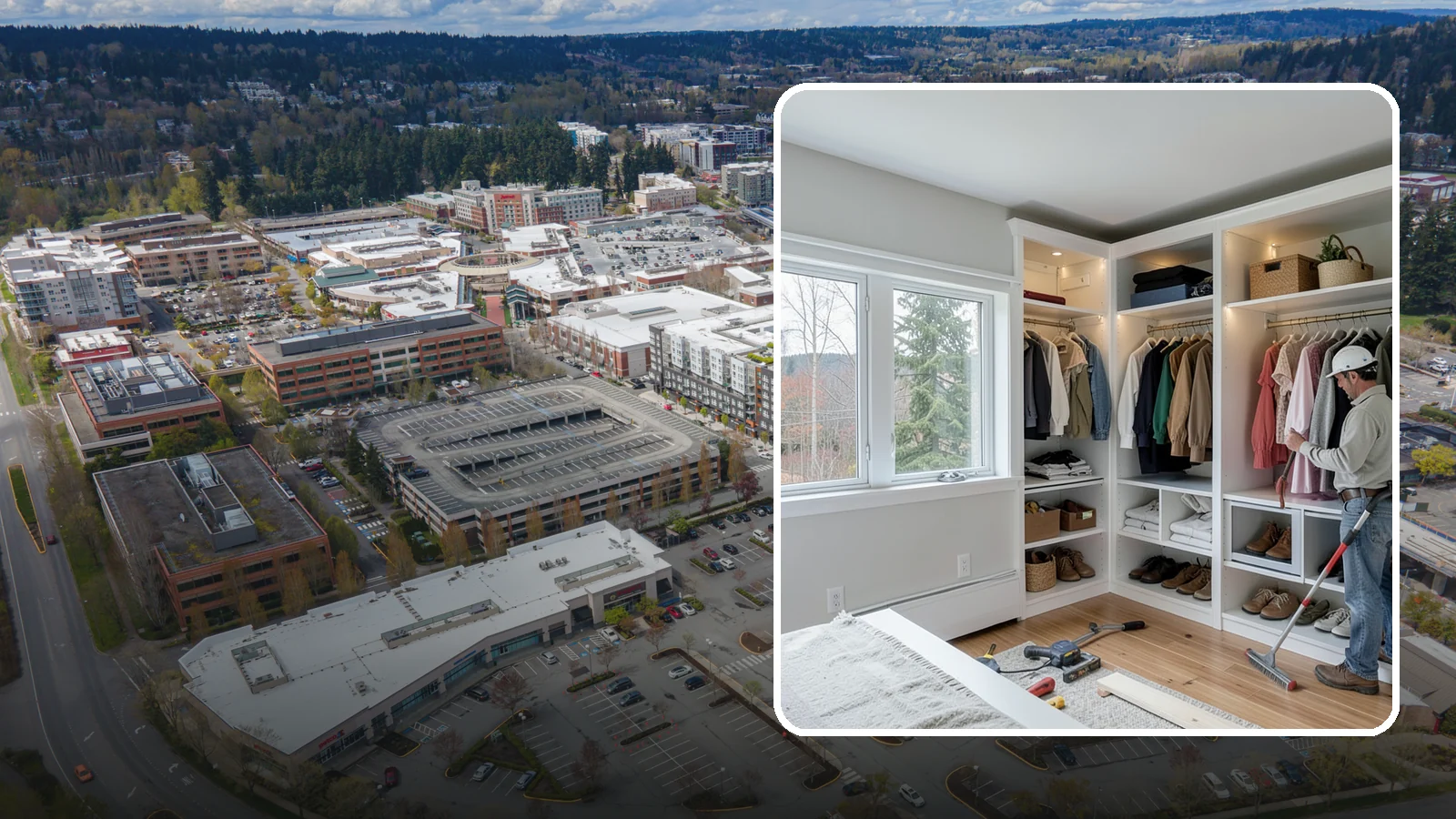 Custom Closet Construction in Redmond, King County, WA - We build fully custom closets tailored to your wardrobe, your space, and how you actually live.